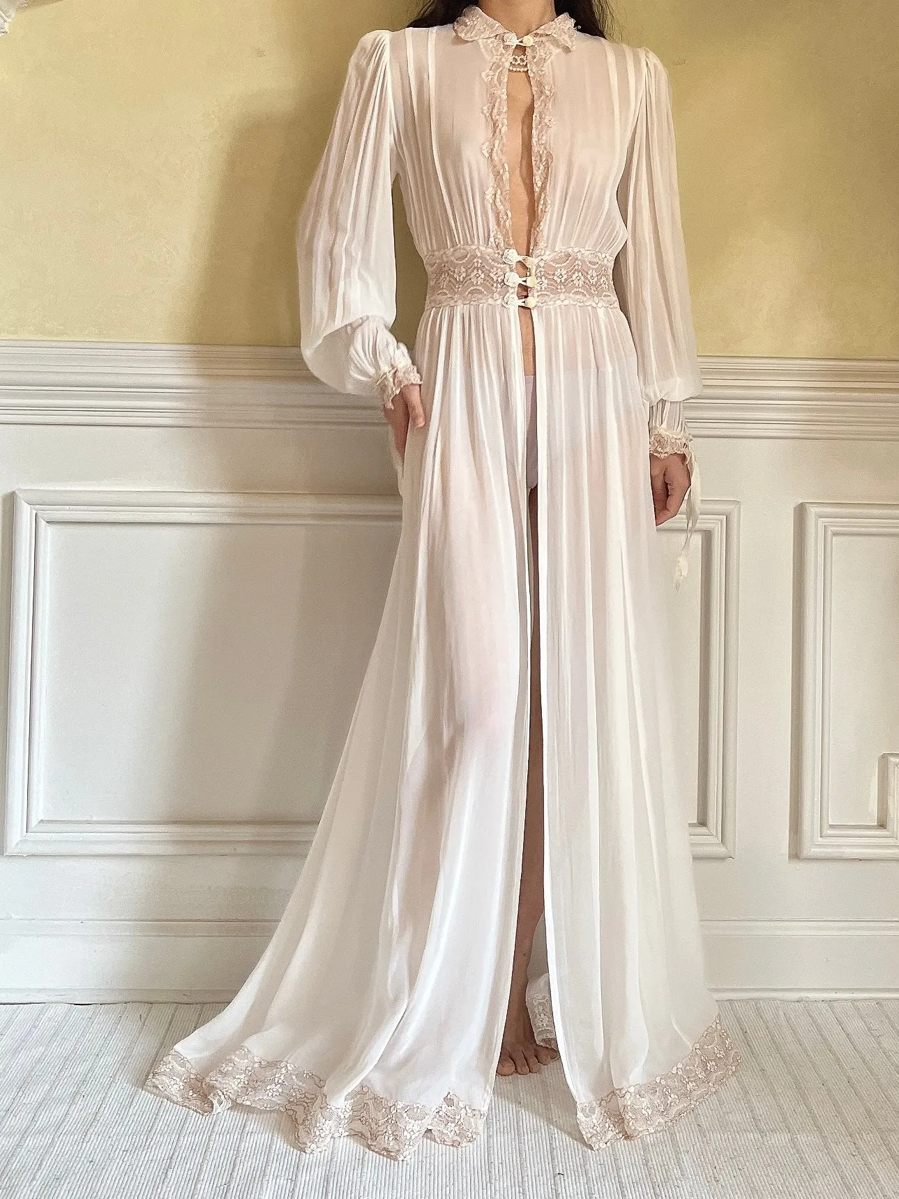 1930s Poet Sleeve Dressing Gown - XS