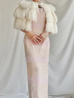 1930s Rayon and Feather Capelet - OSFM