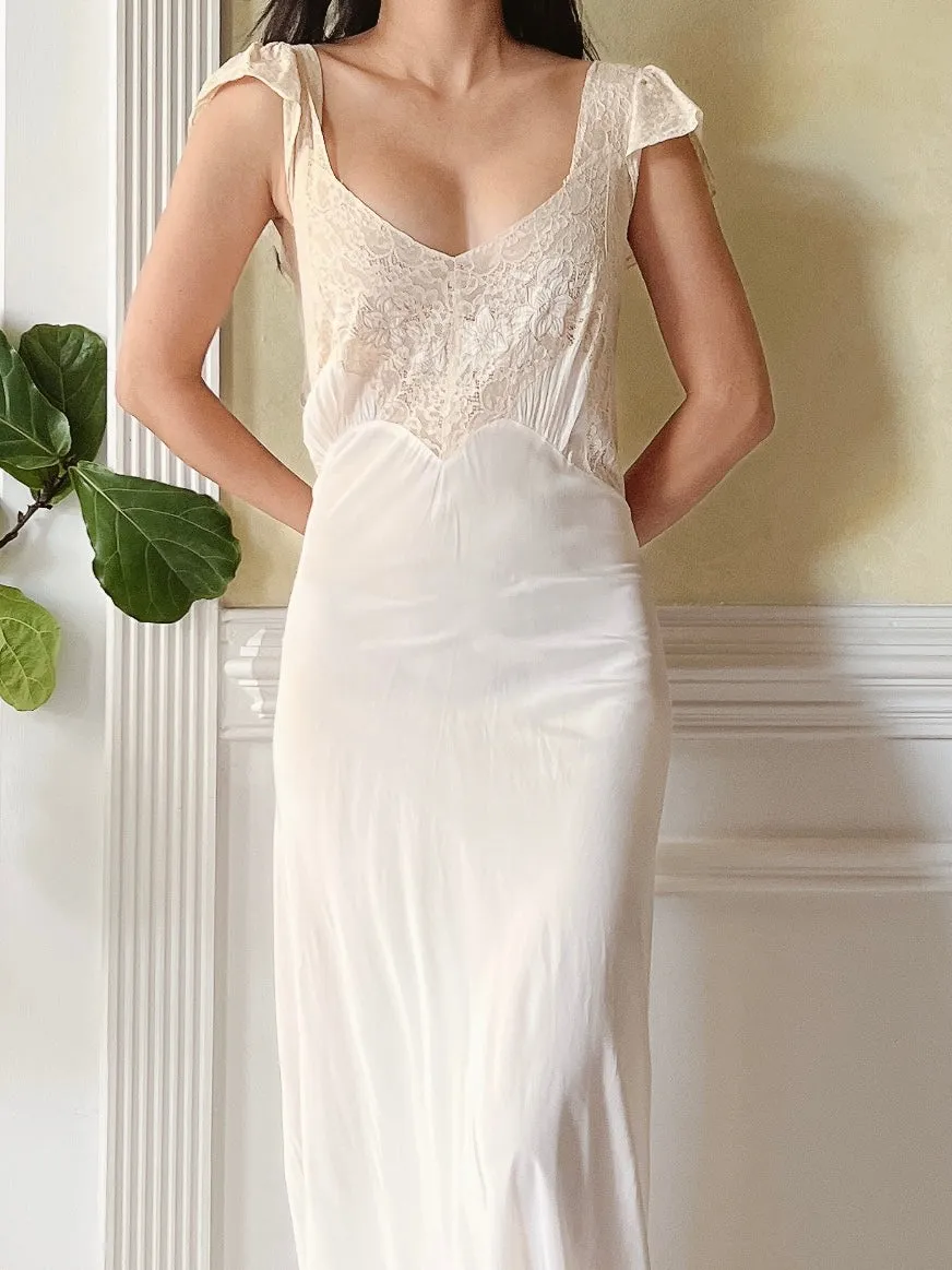 1930s Rayon Bias Slip Gown - M