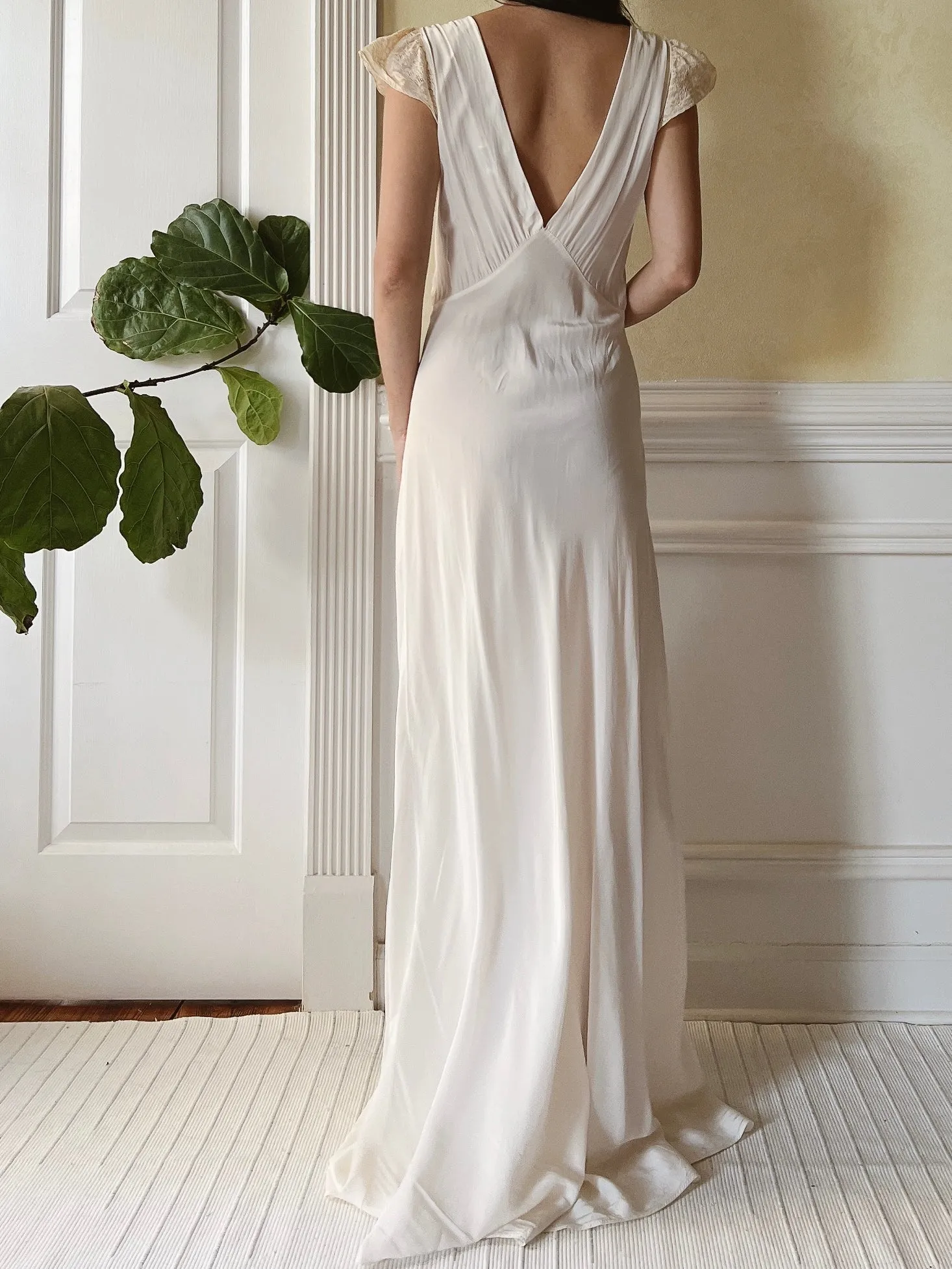 1930s Rayon Bias Slip Gown - M