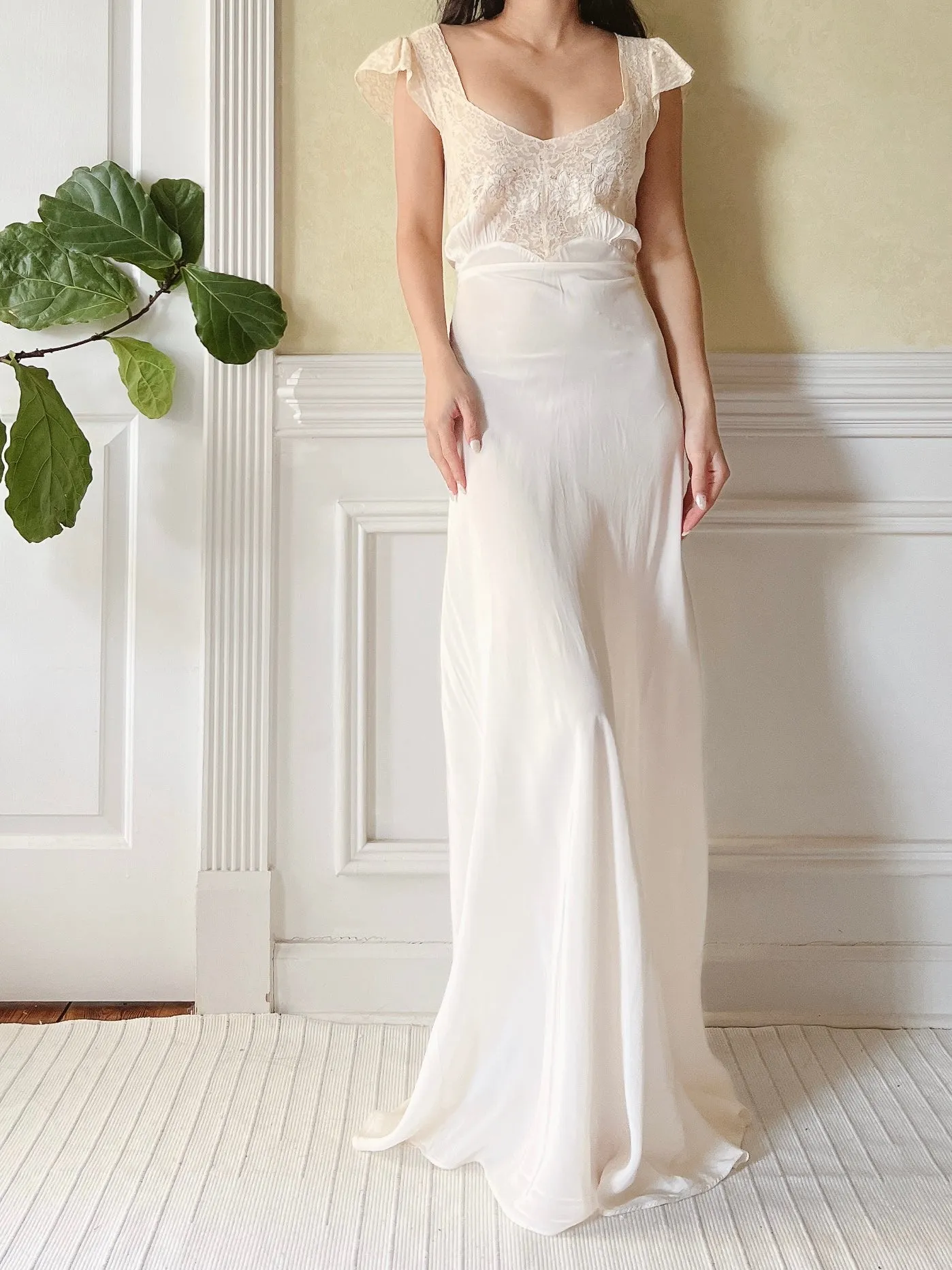 1930s Rayon Bias Slip Gown - M