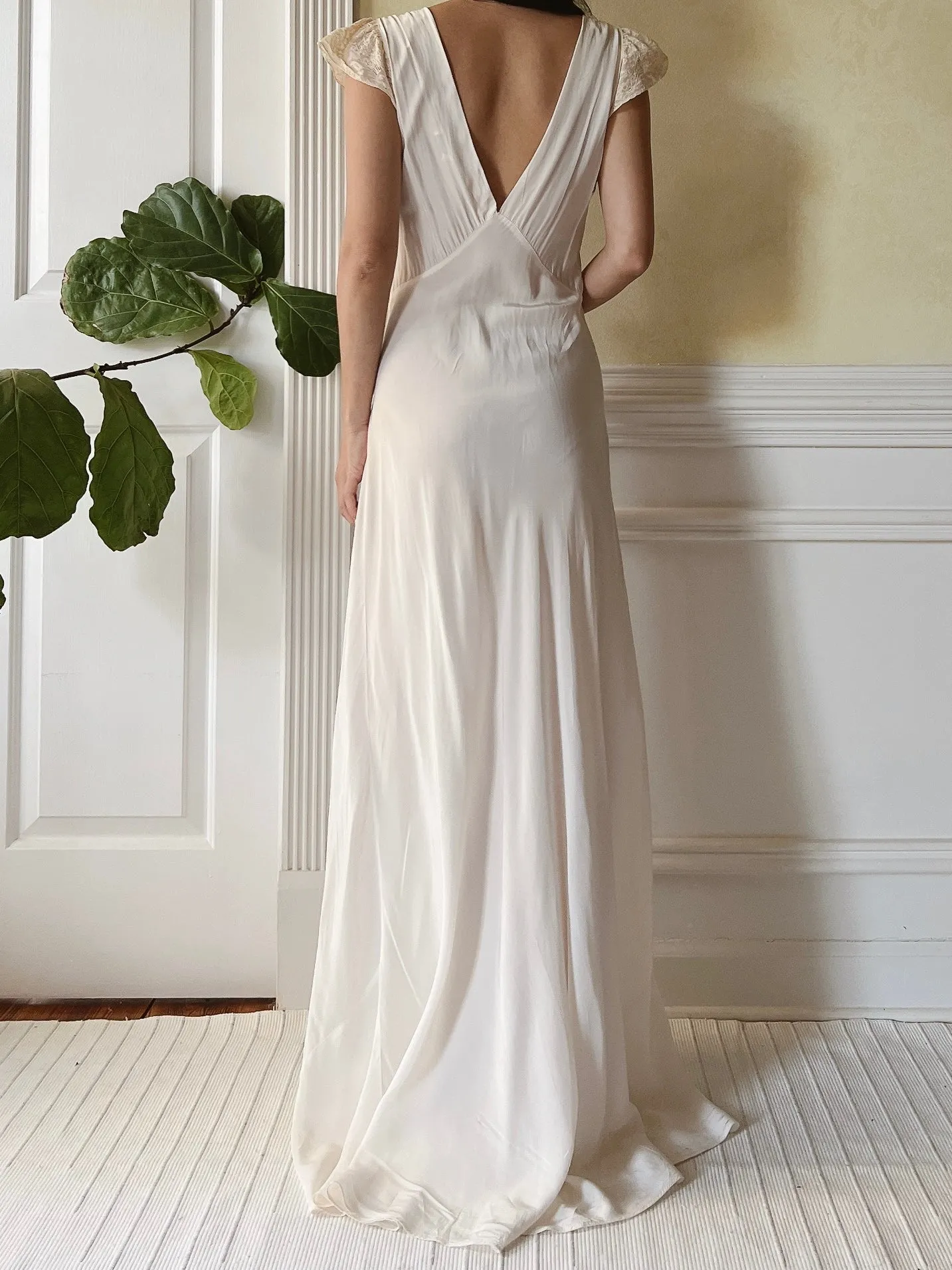 1930s Rayon Bias Slip Gown - M