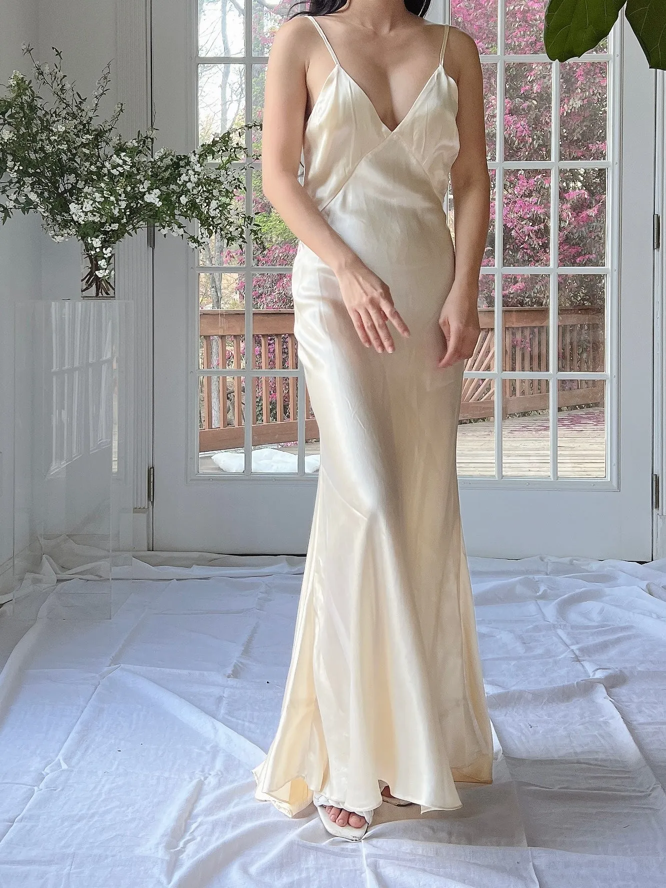 1930s Satin Bias Cut Slip - XS