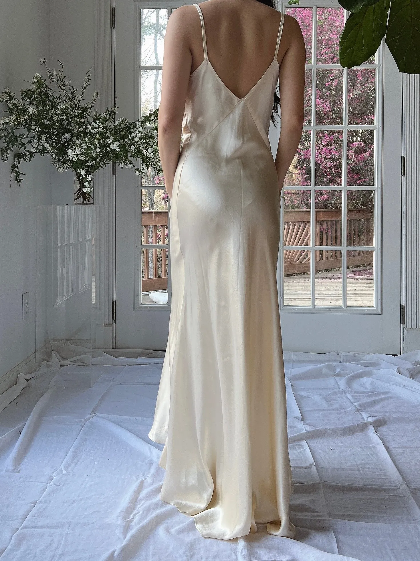 1930s Satin Bias Cut Slip - XS