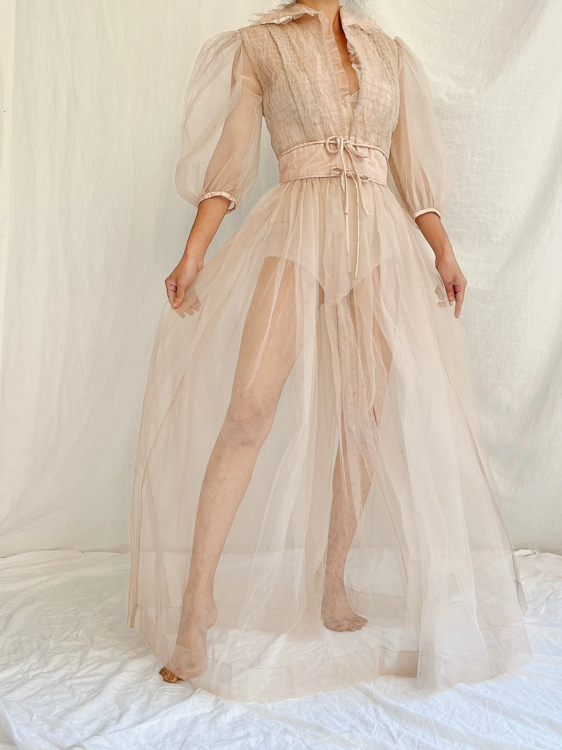 1940s Tulle Dressing Gown - XS