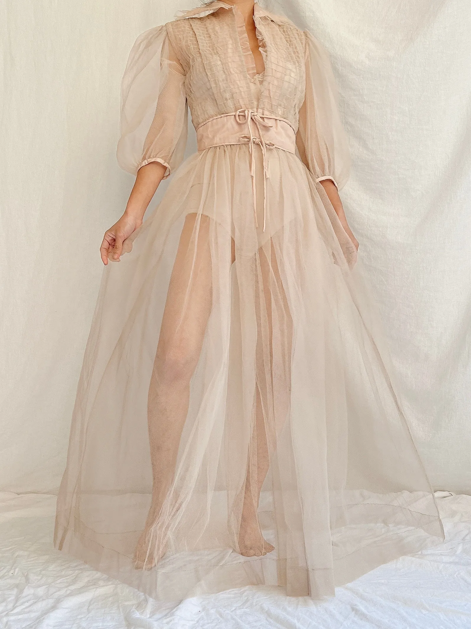 1940s Tulle Dressing Gown - XS