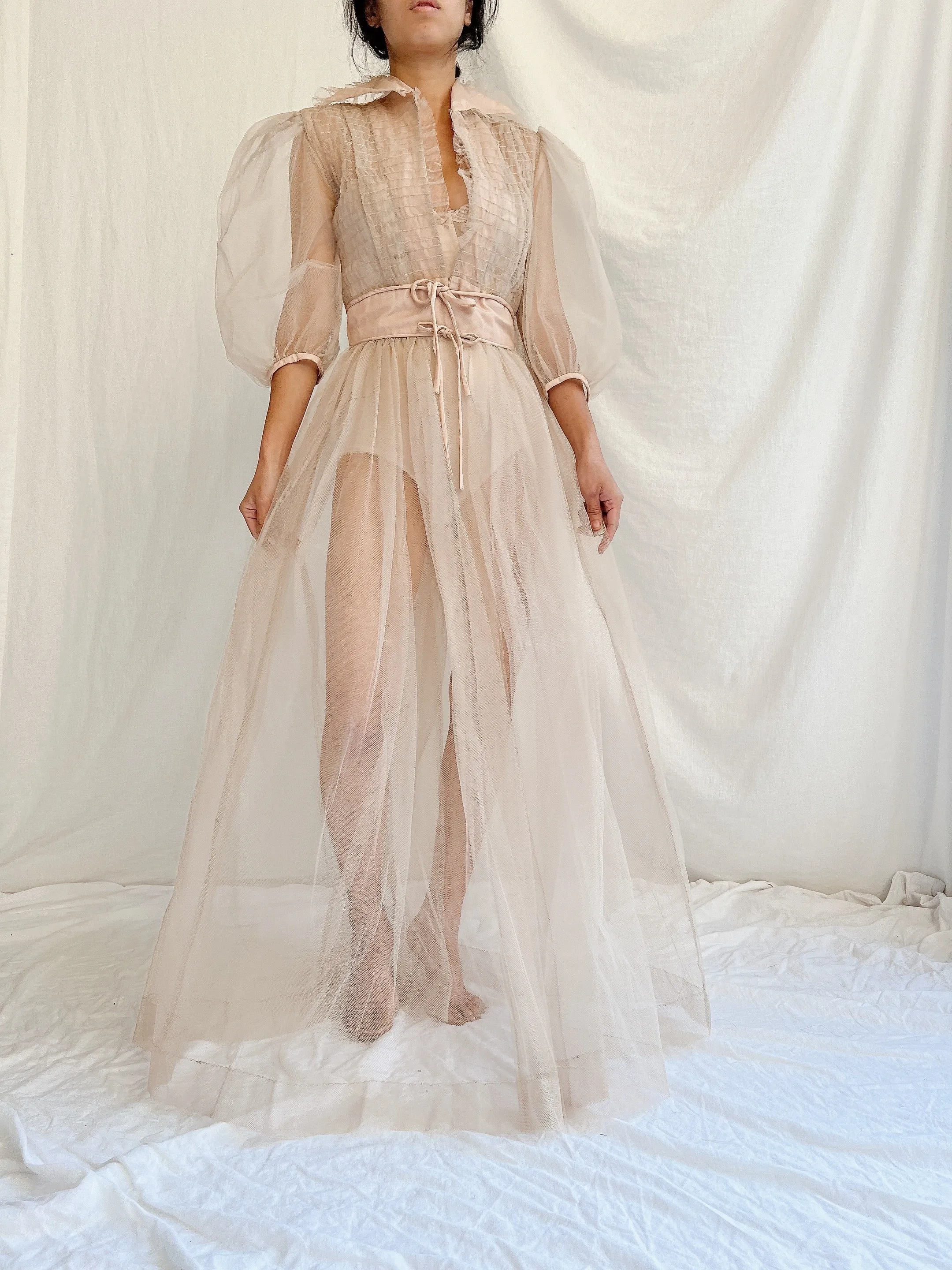 1940s Tulle Dressing Gown - XS
