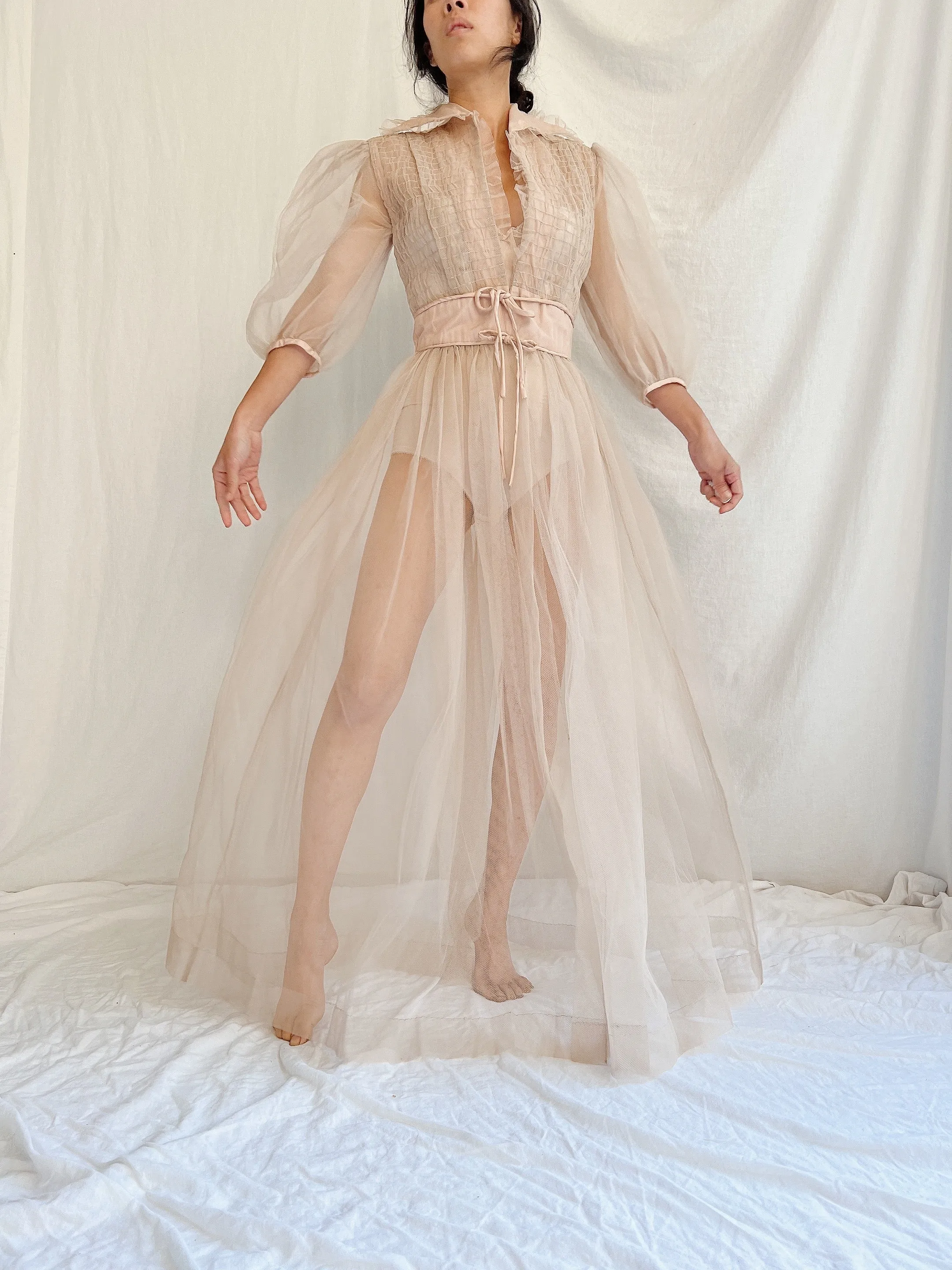 1940s Tulle Dressing Gown - XS