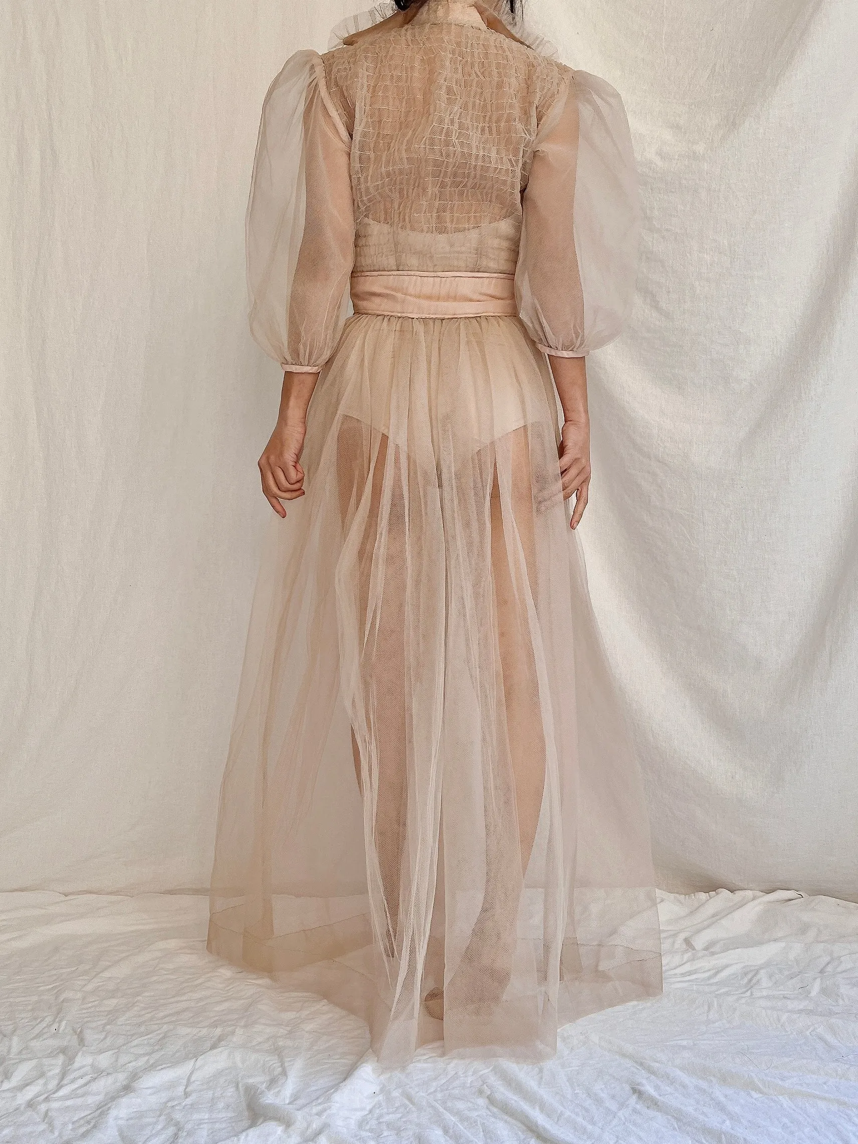 1940s Tulle Dressing Gown - XS