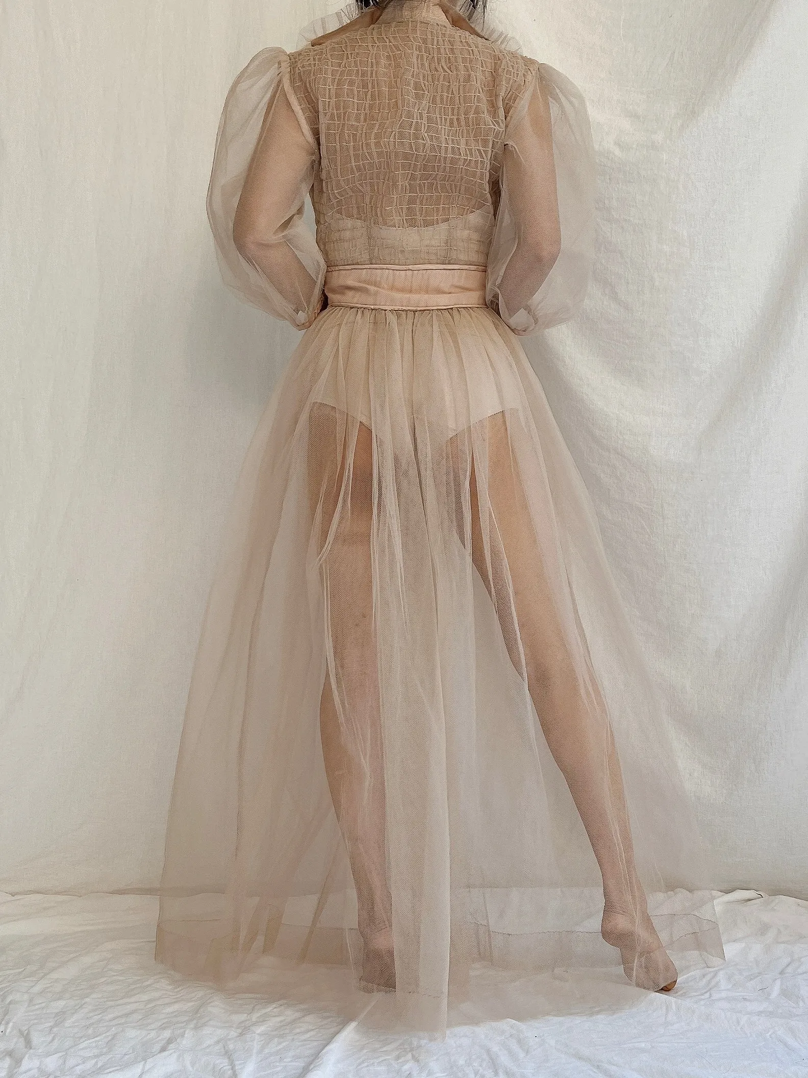 1940s Tulle Dressing Gown - XS