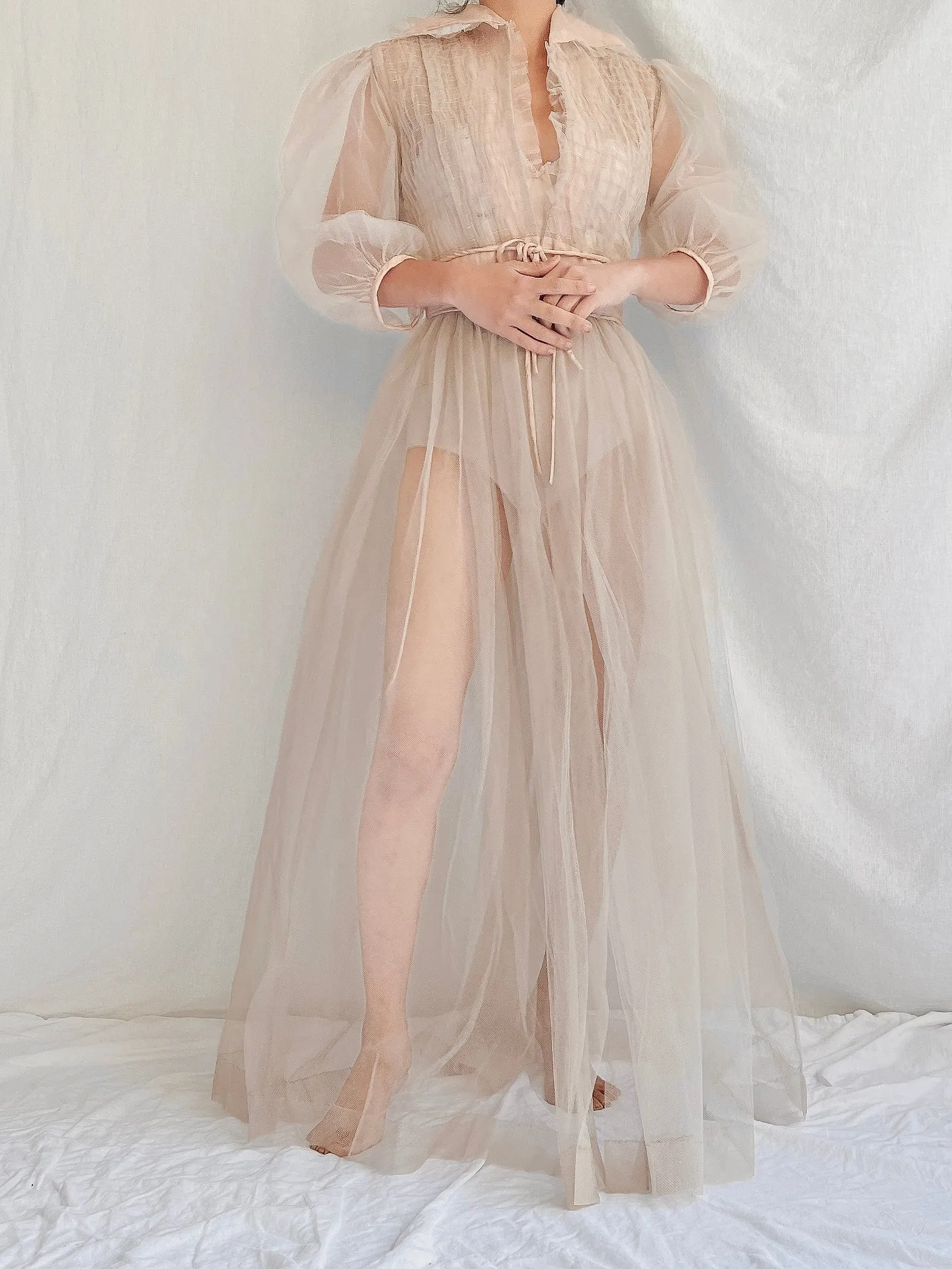 1940s Tulle Dressing Gown - XS