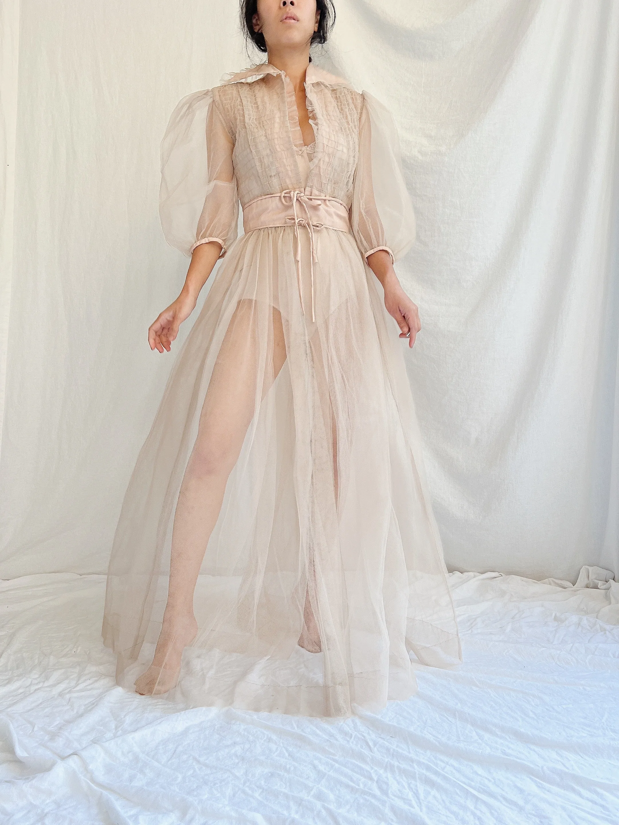 1940s Tulle Dressing Gown - XS