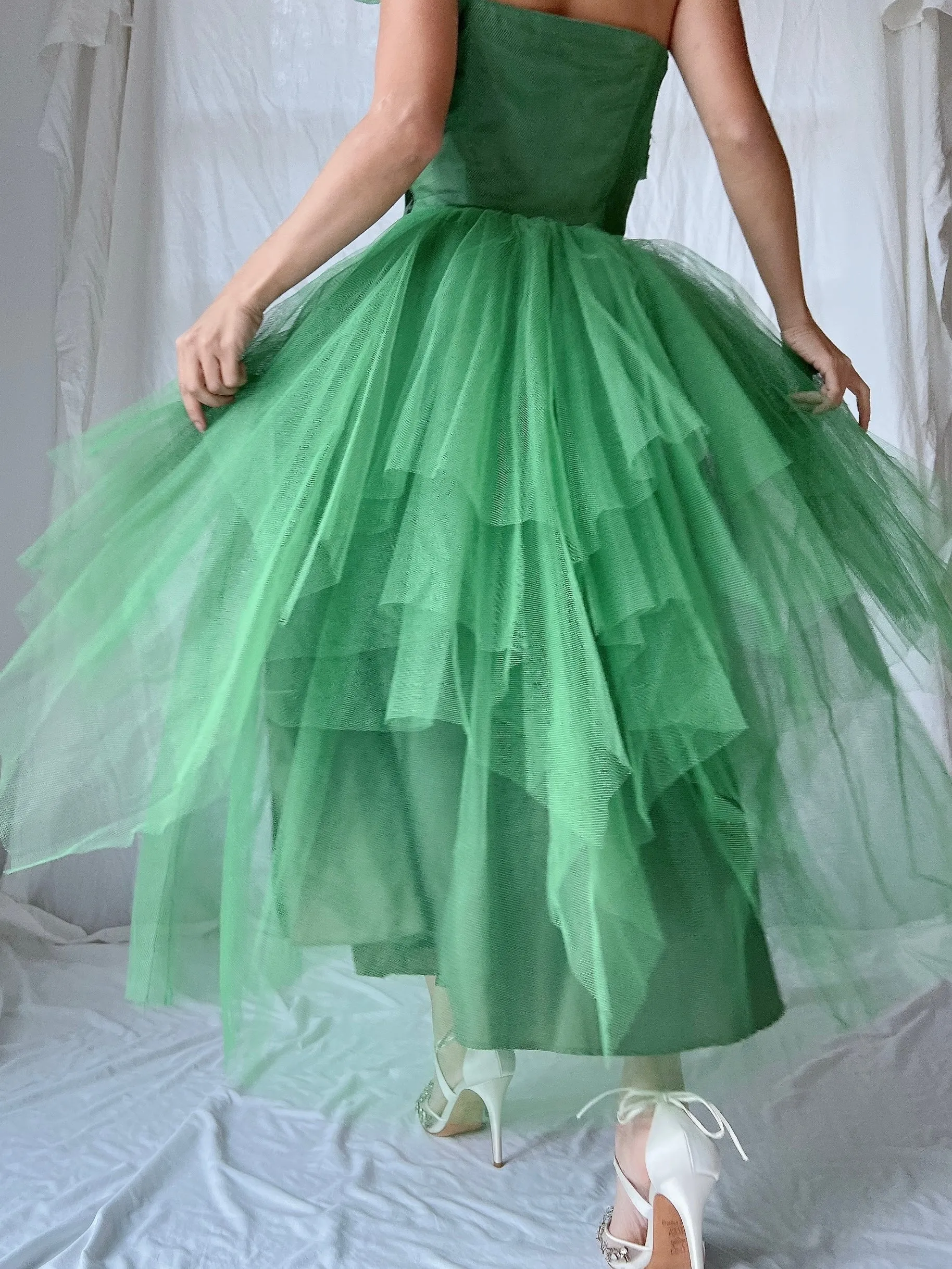 1950s Handkerchief Tulle Dress - XS