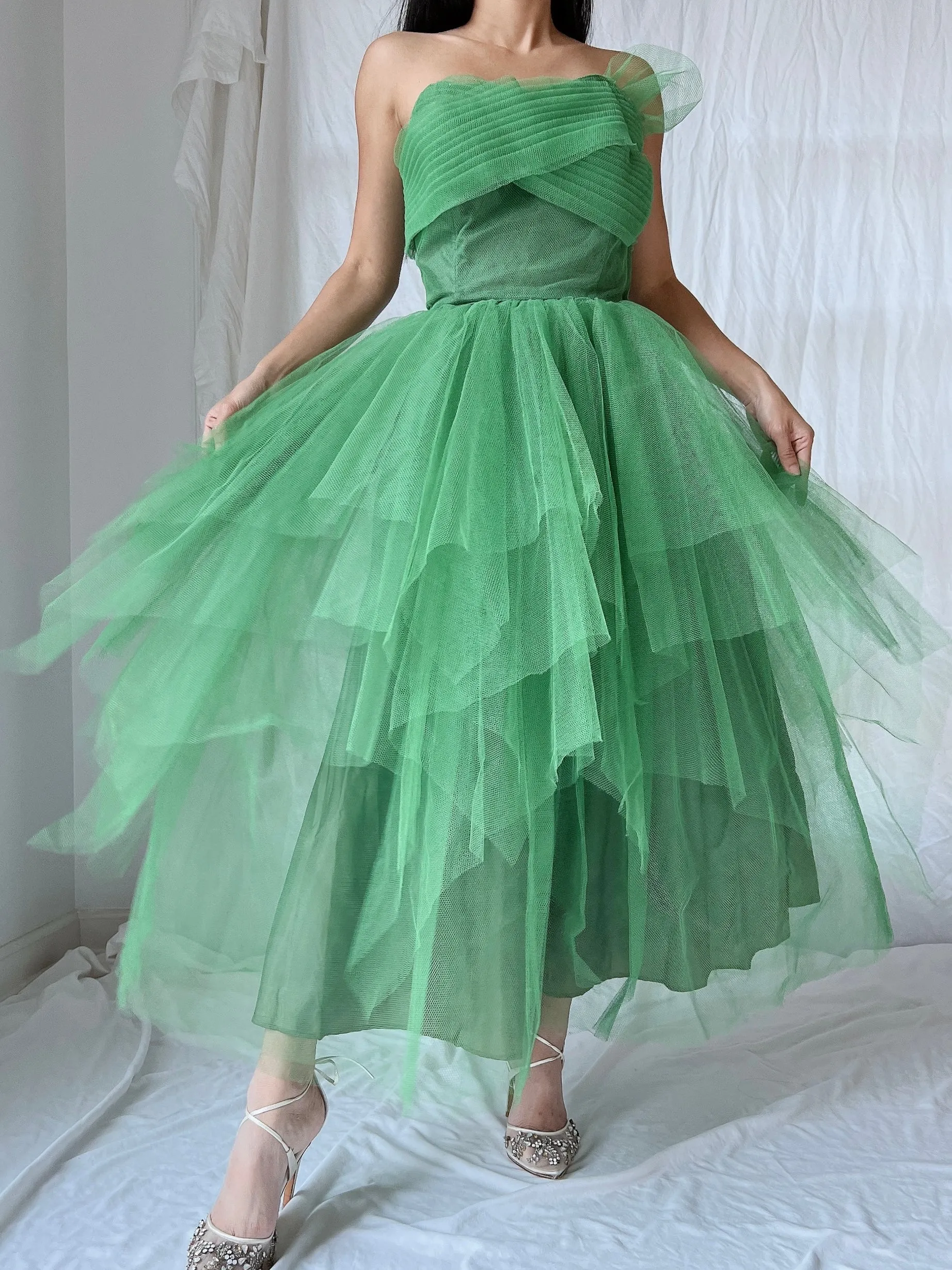 1950s Handkerchief Tulle Dress - XS