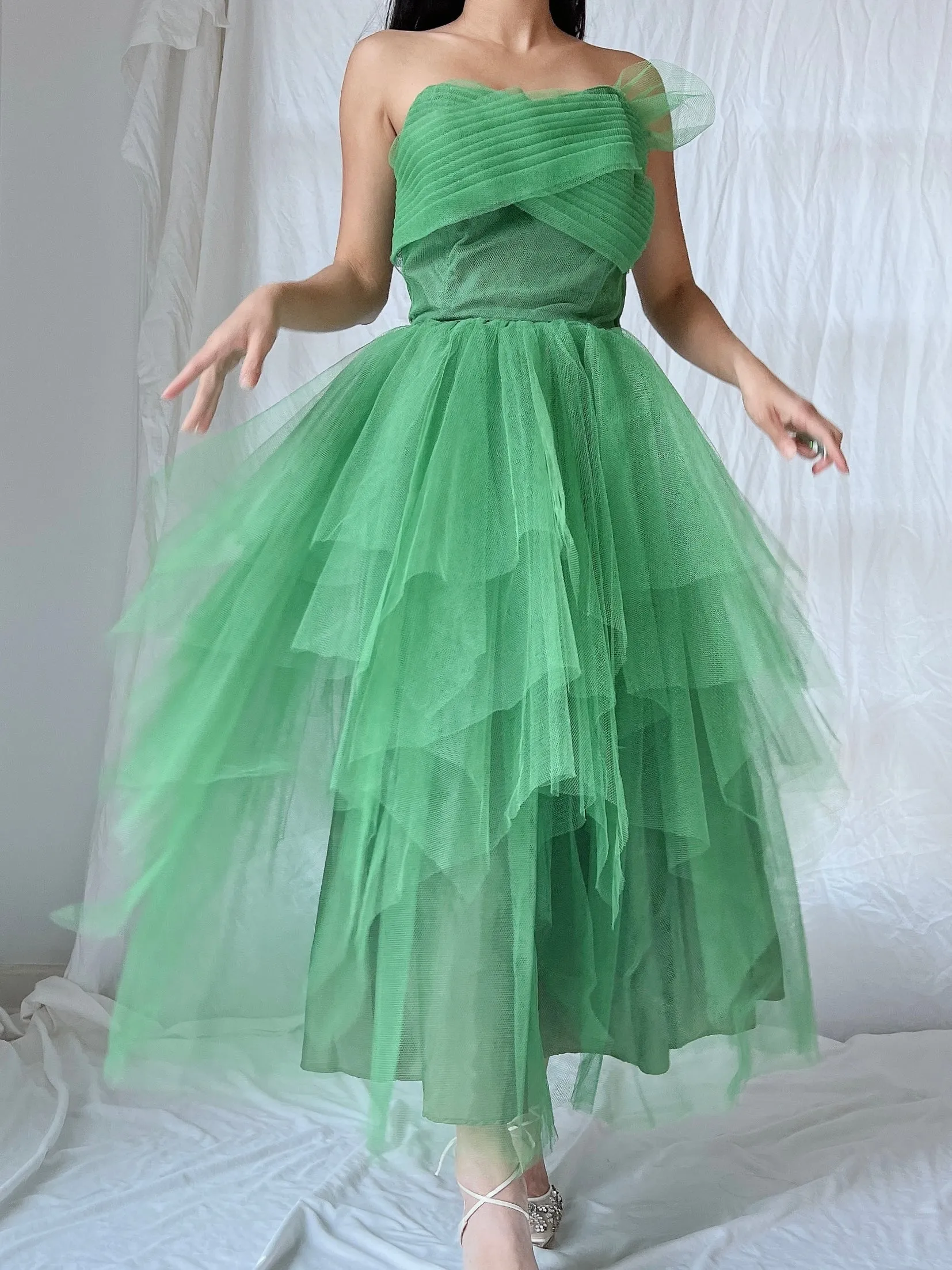 1950s Handkerchief Tulle Dress - XS