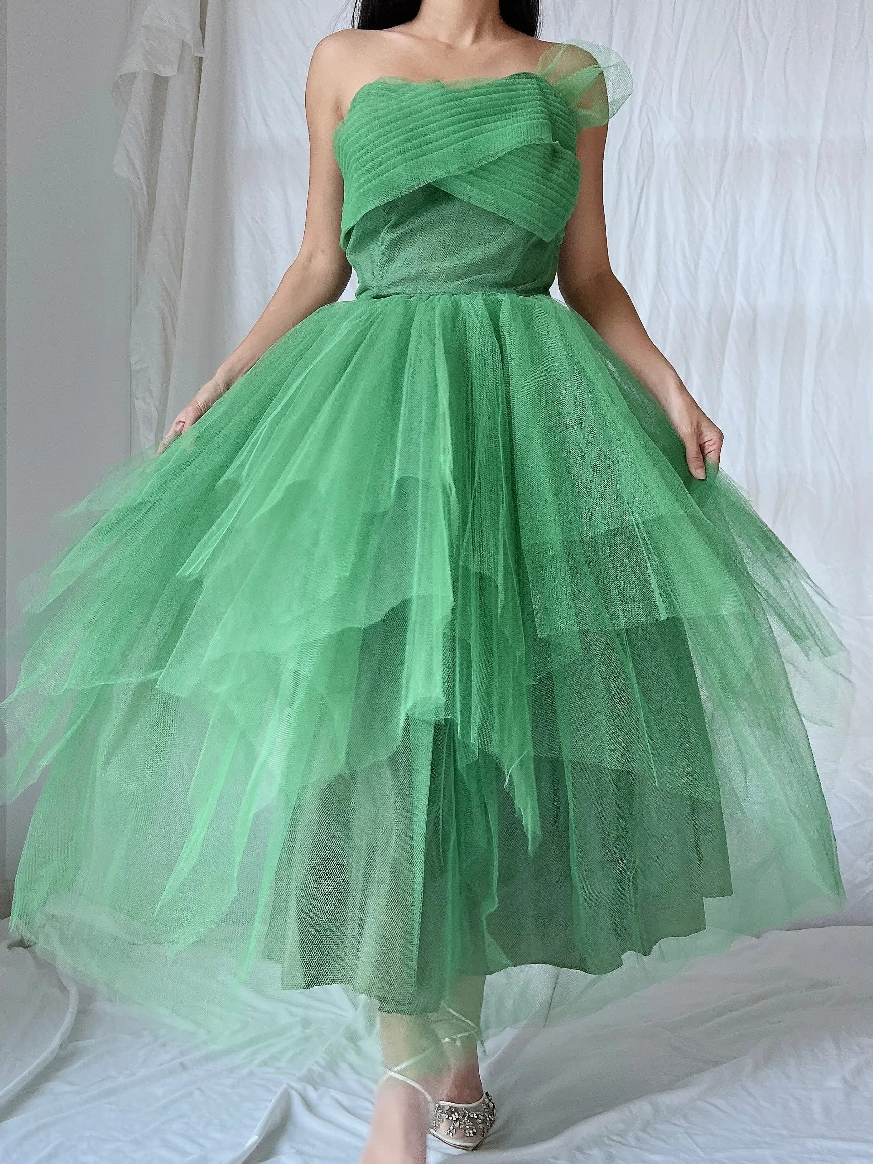 1950s Handkerchief Tulle Dress - XS