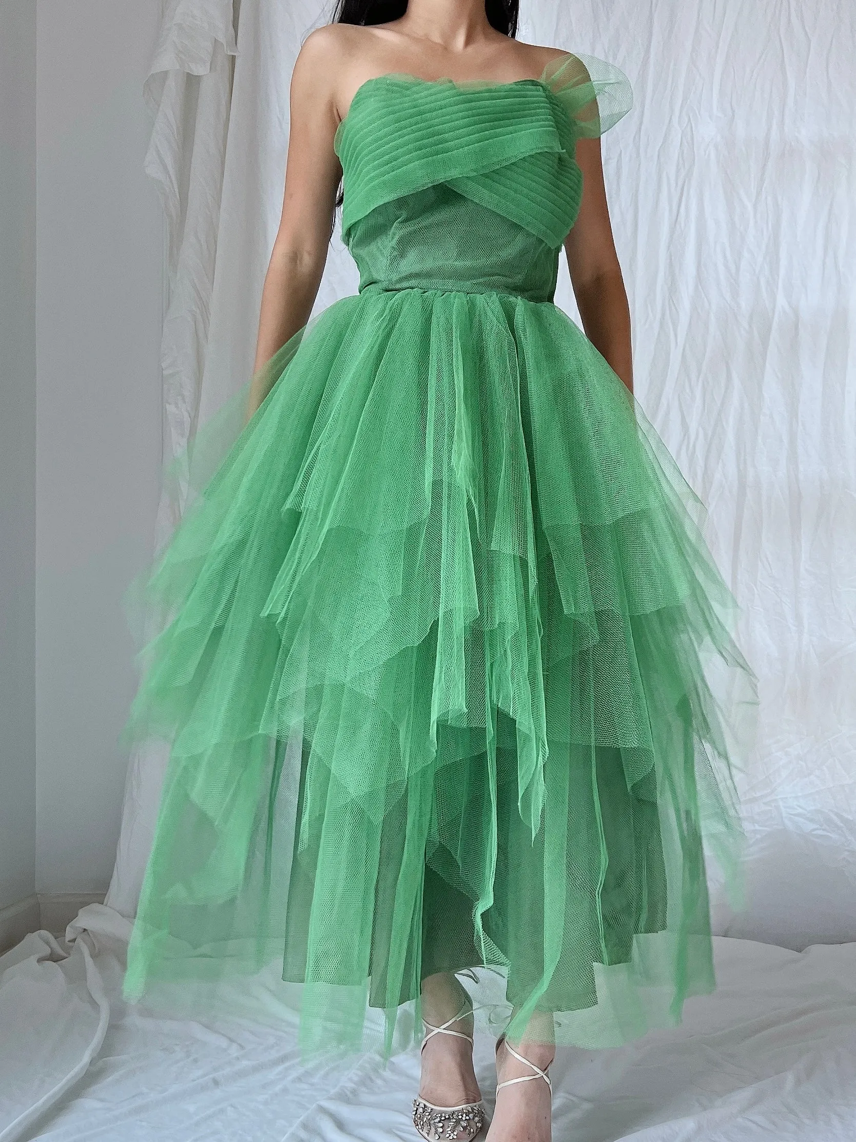 1950s Handkerchief Tulle Dress - XS