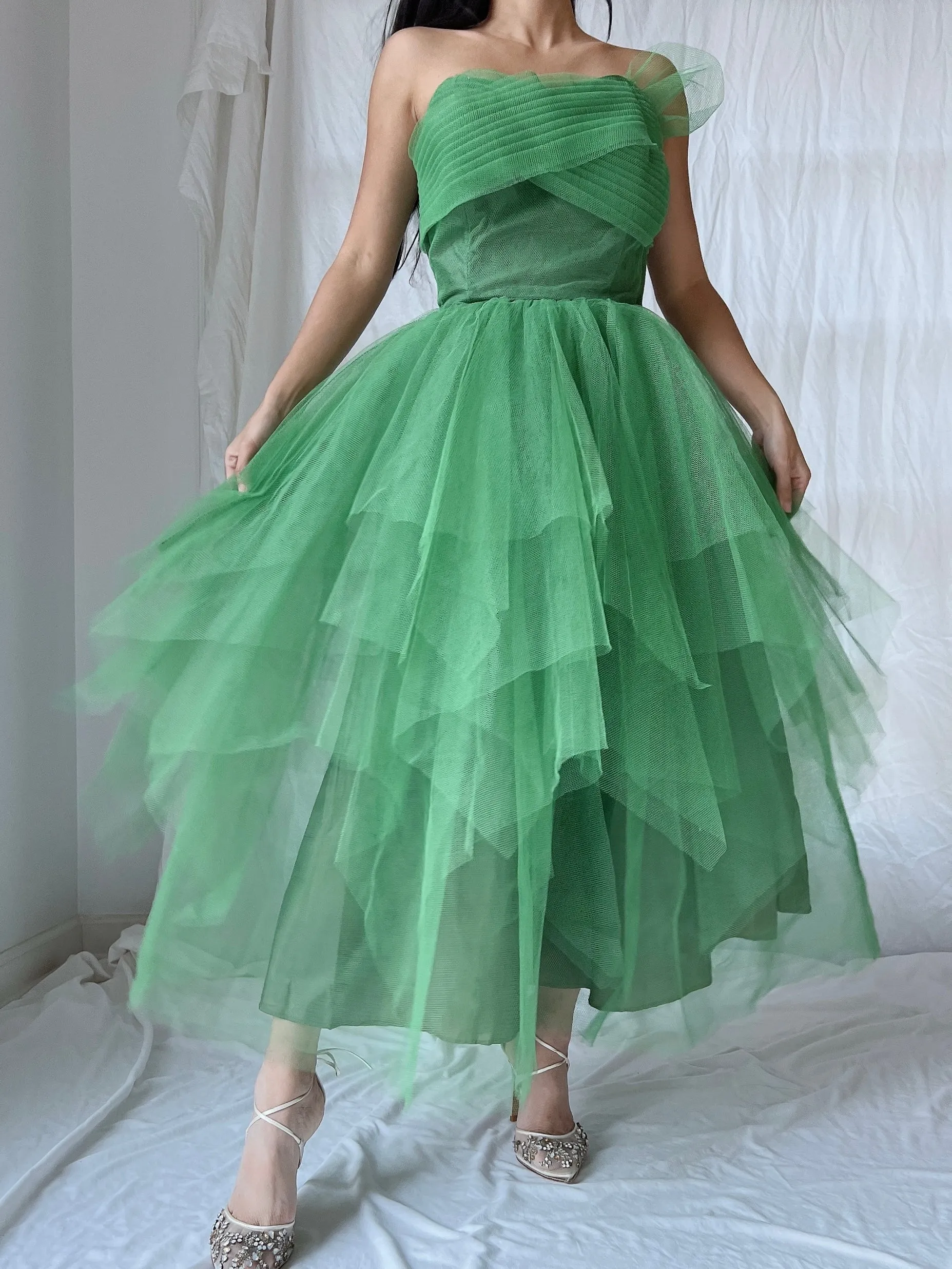 1950s Handkerchief Tulle Dress - XS