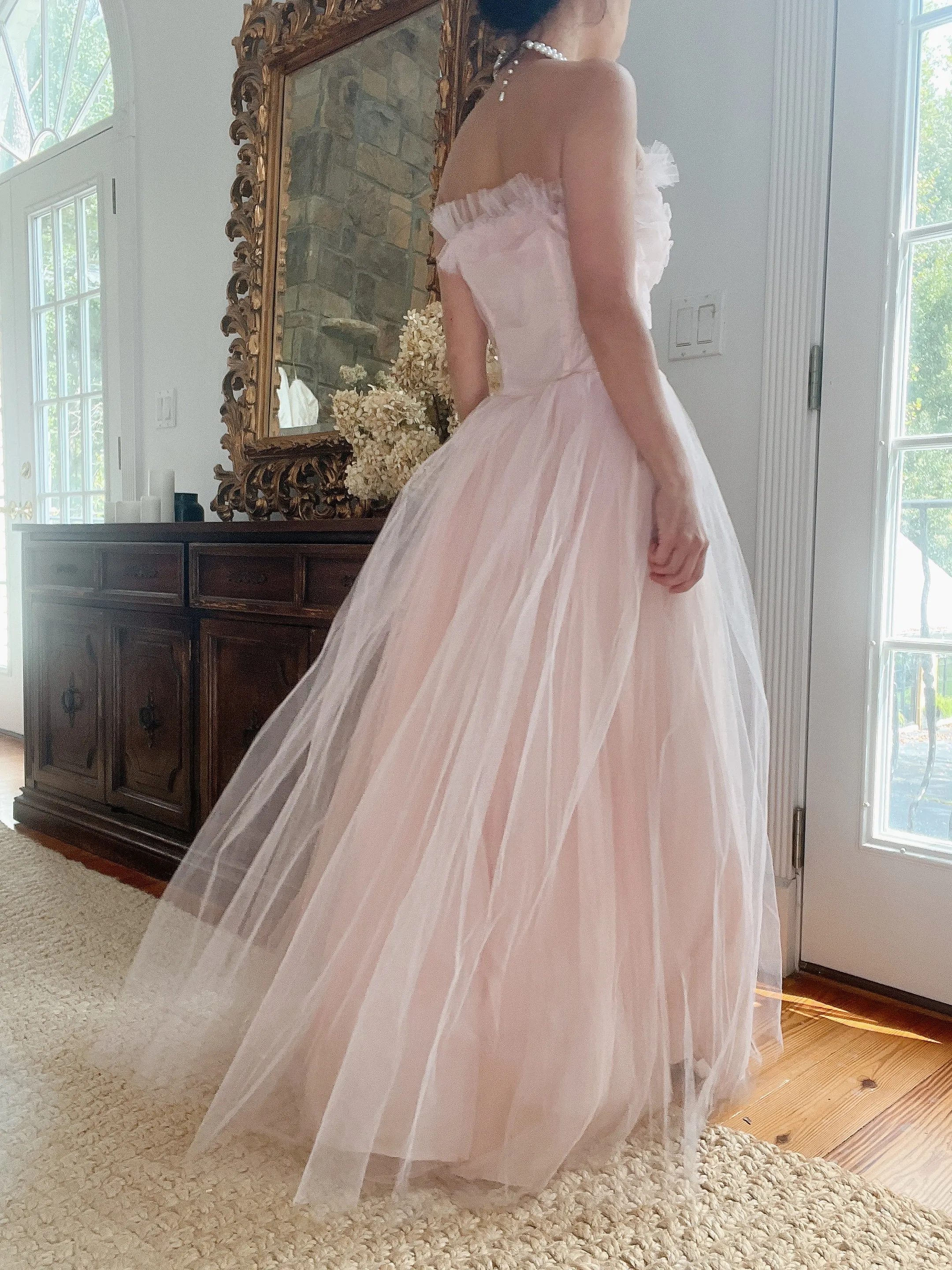 1950s Pink Tulle Dress - XS