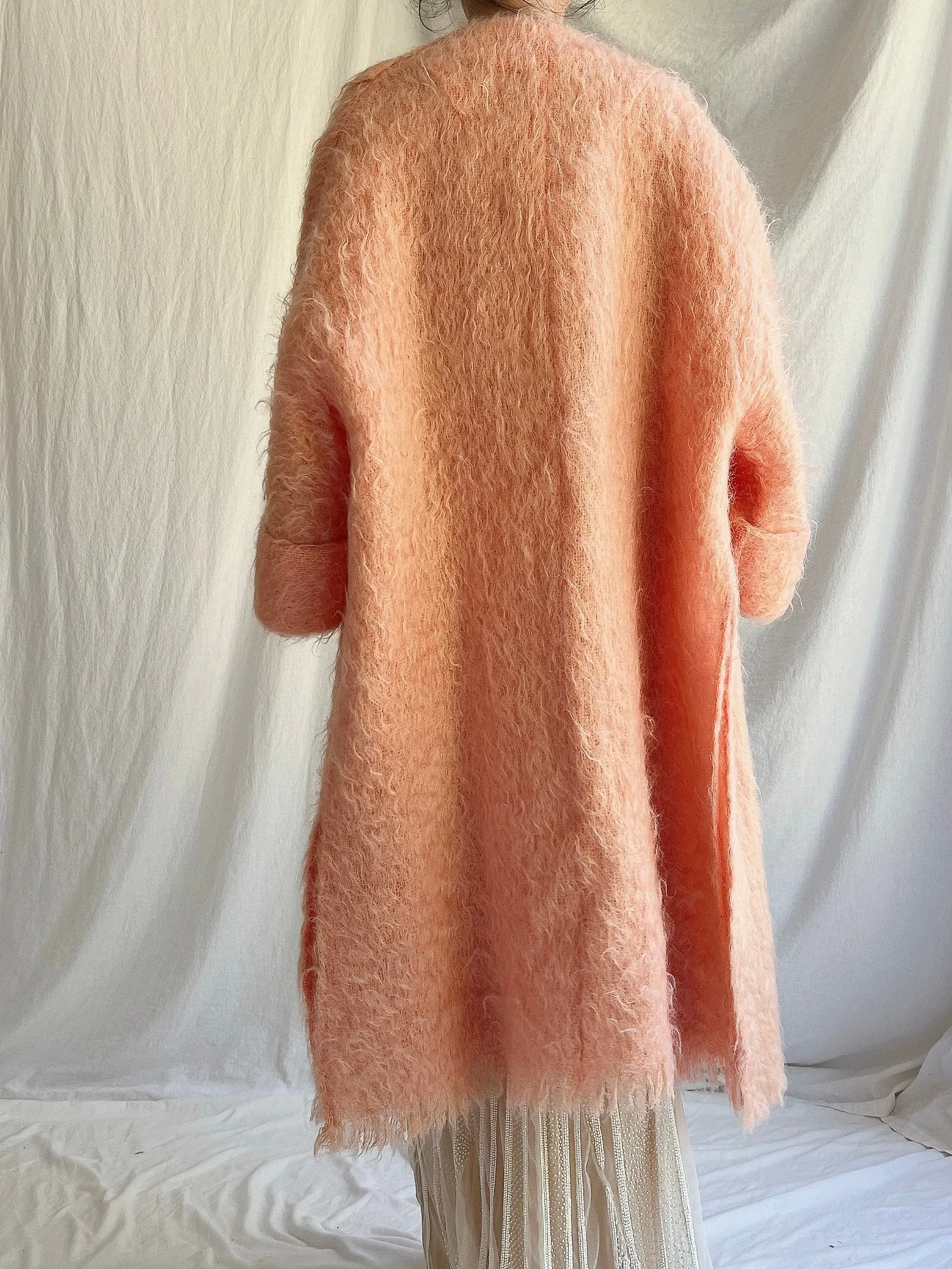 1950s Sherbet Mohair Coat - M