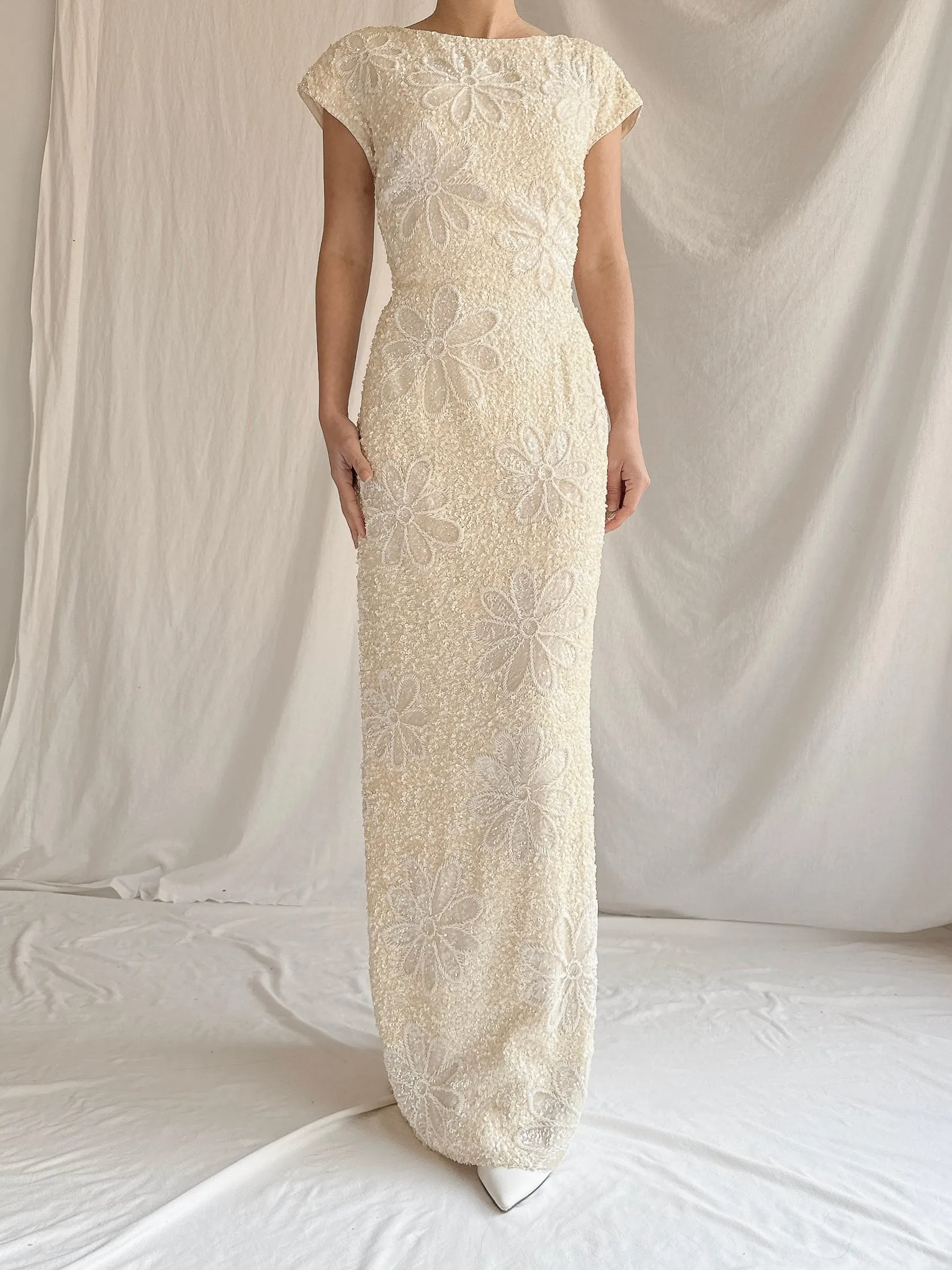 1960s Daisy Sequins Dress - S/M