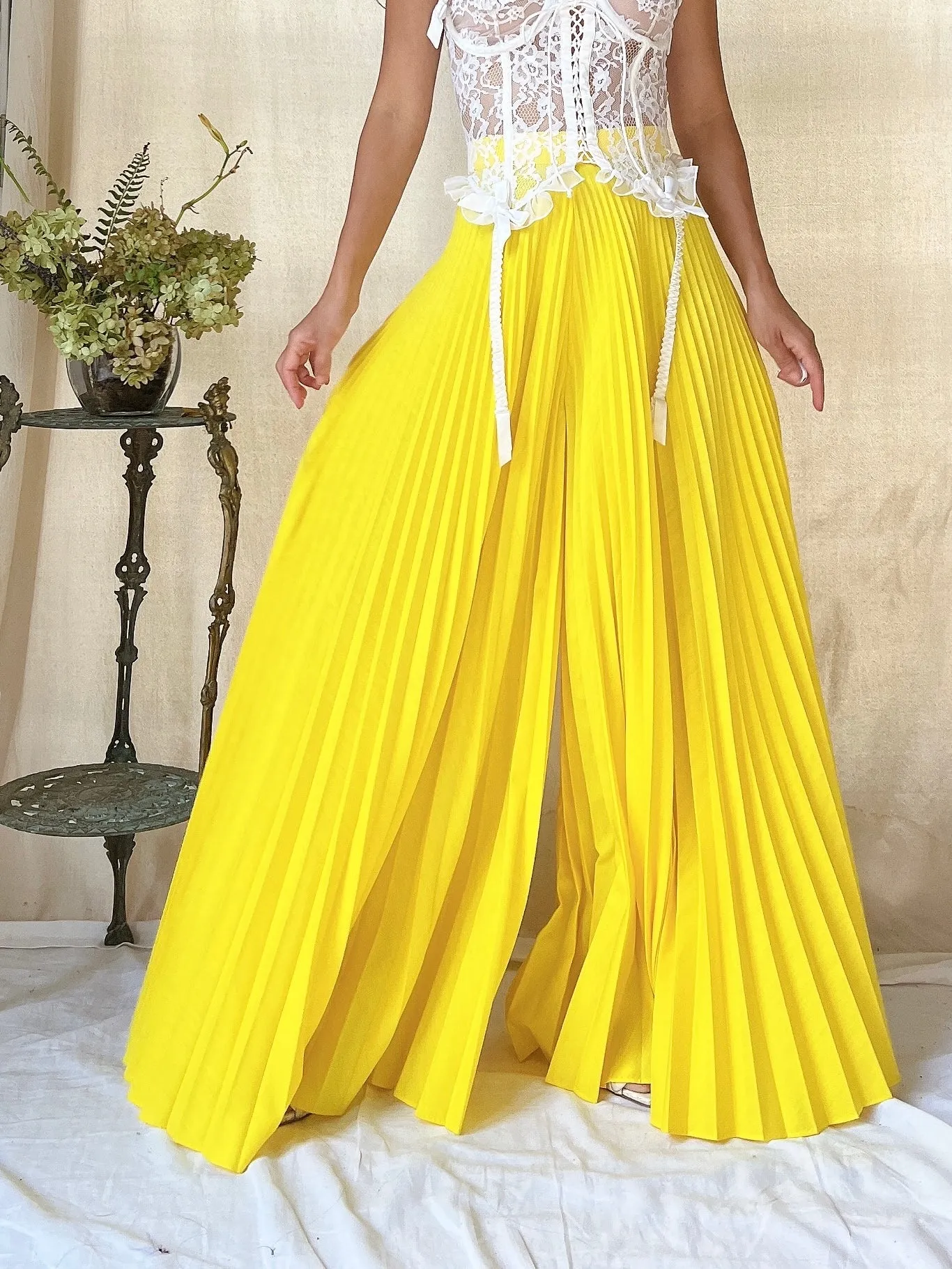 1960s Yellow Palazzo Pants - XS