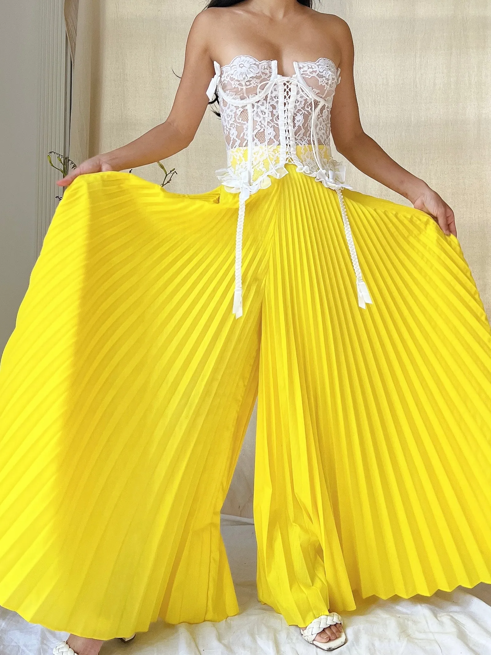 1960s Yellow Palazzo Pants - XS