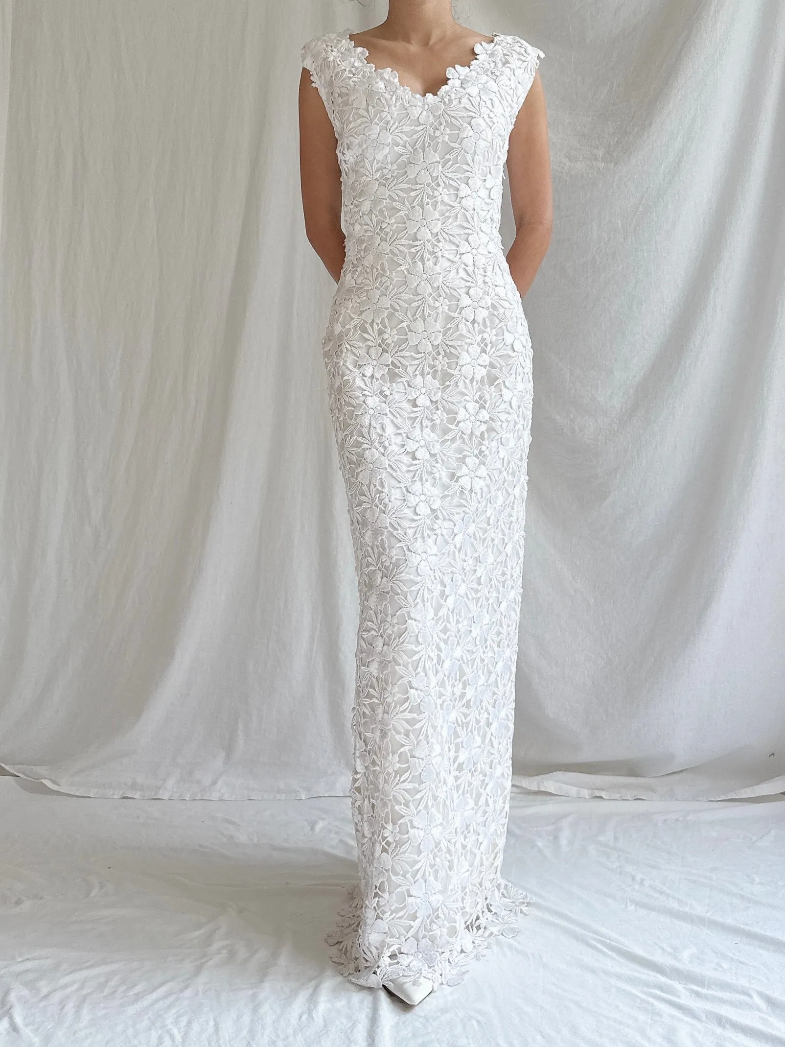 1990s Embroidered Gown - S