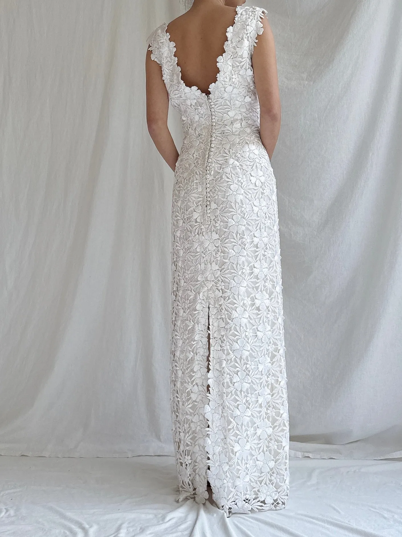 1990s Embroidered Gown - S