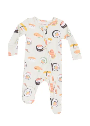 2-Way Zipper Footie - Sushi Green