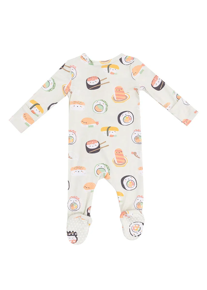 2-Way Zipper Footie - Sushi Green