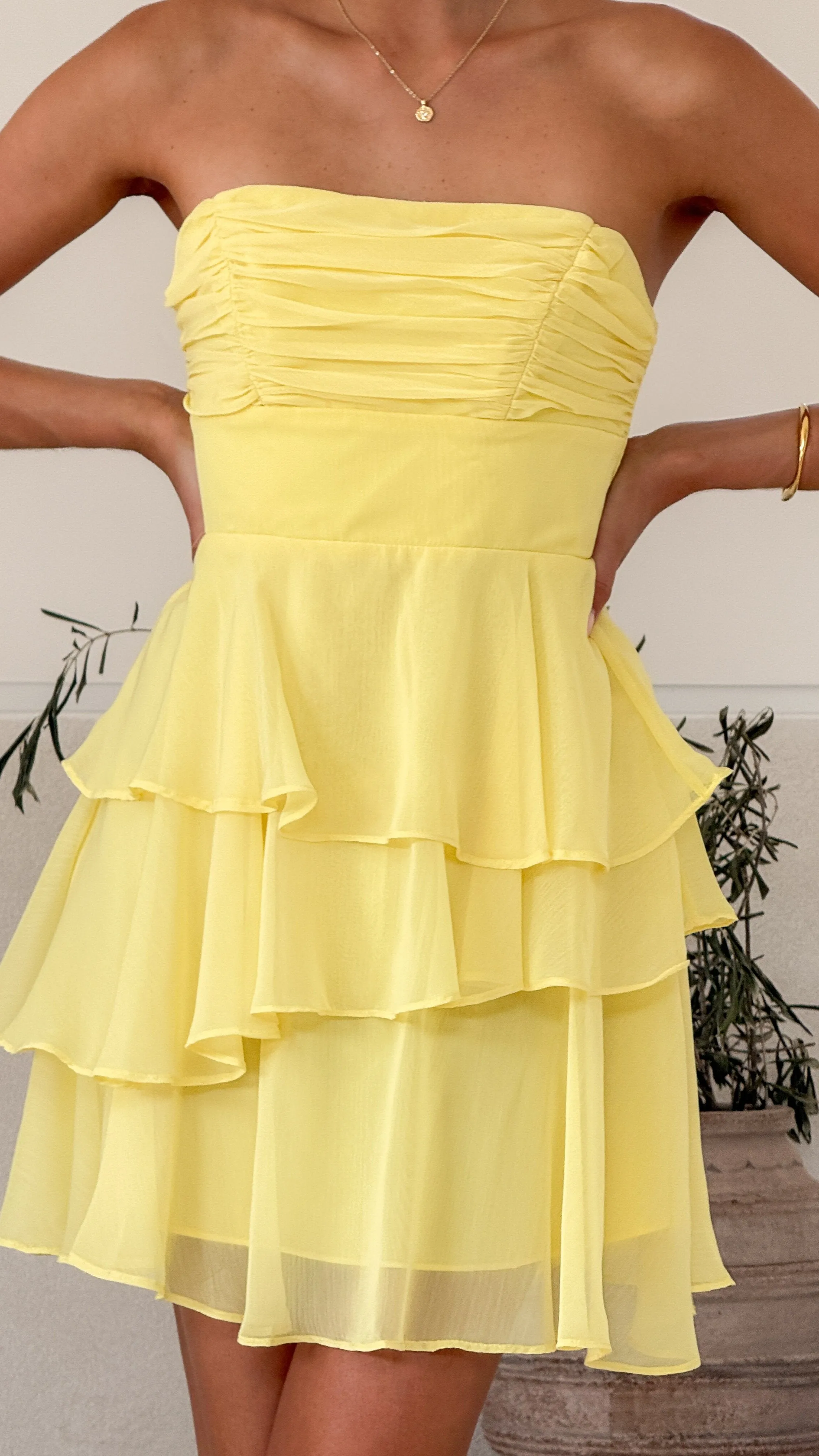 Alessia Mini Dress - Yellow