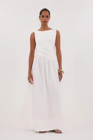 ALEXANDRA WHITE HYBRID MIDI DRESS