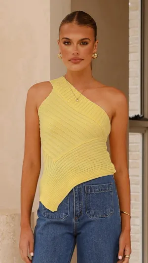 Alyssia One Shoulder Top - Yellow