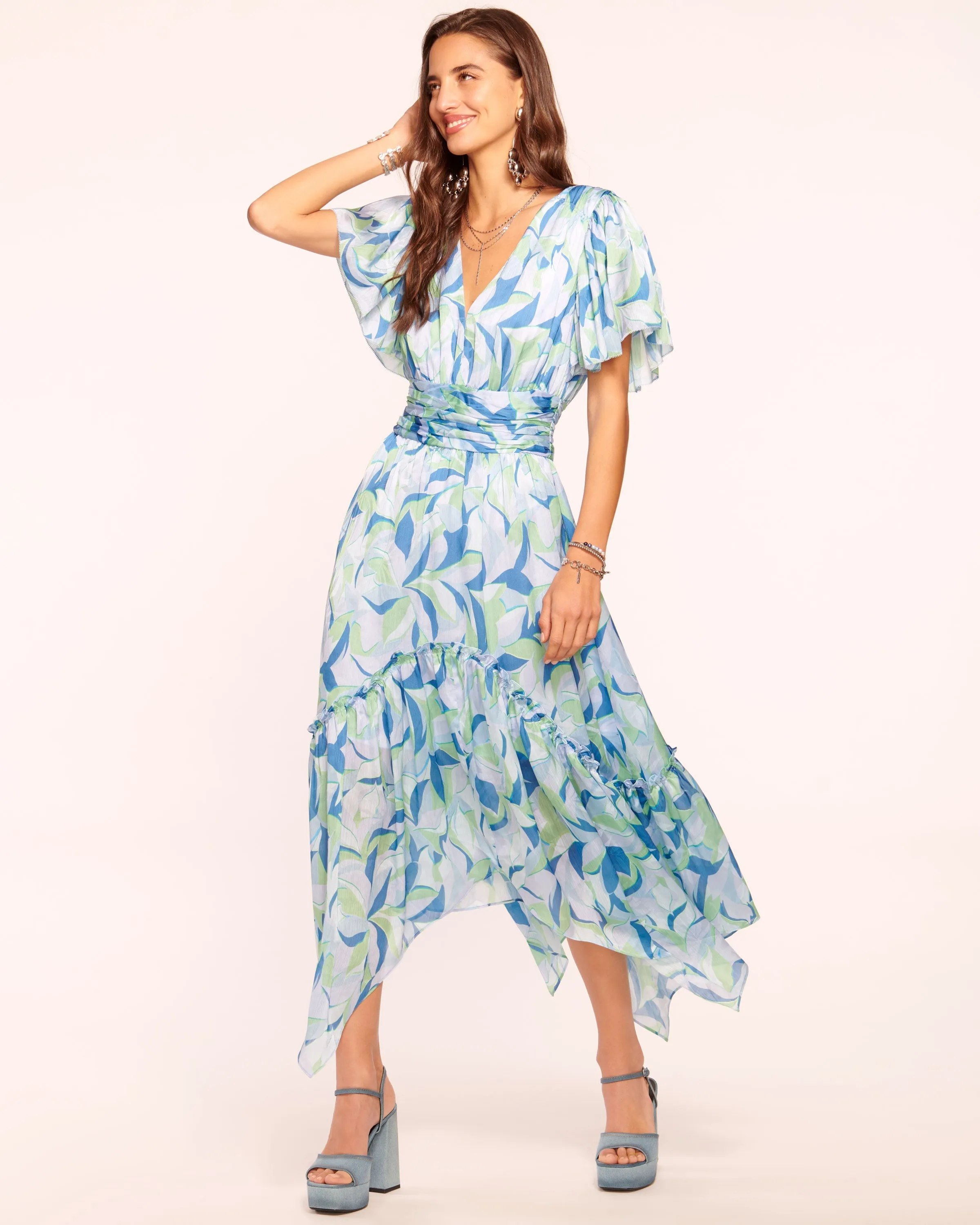 Amber Flutter Sleeve Midi Dress