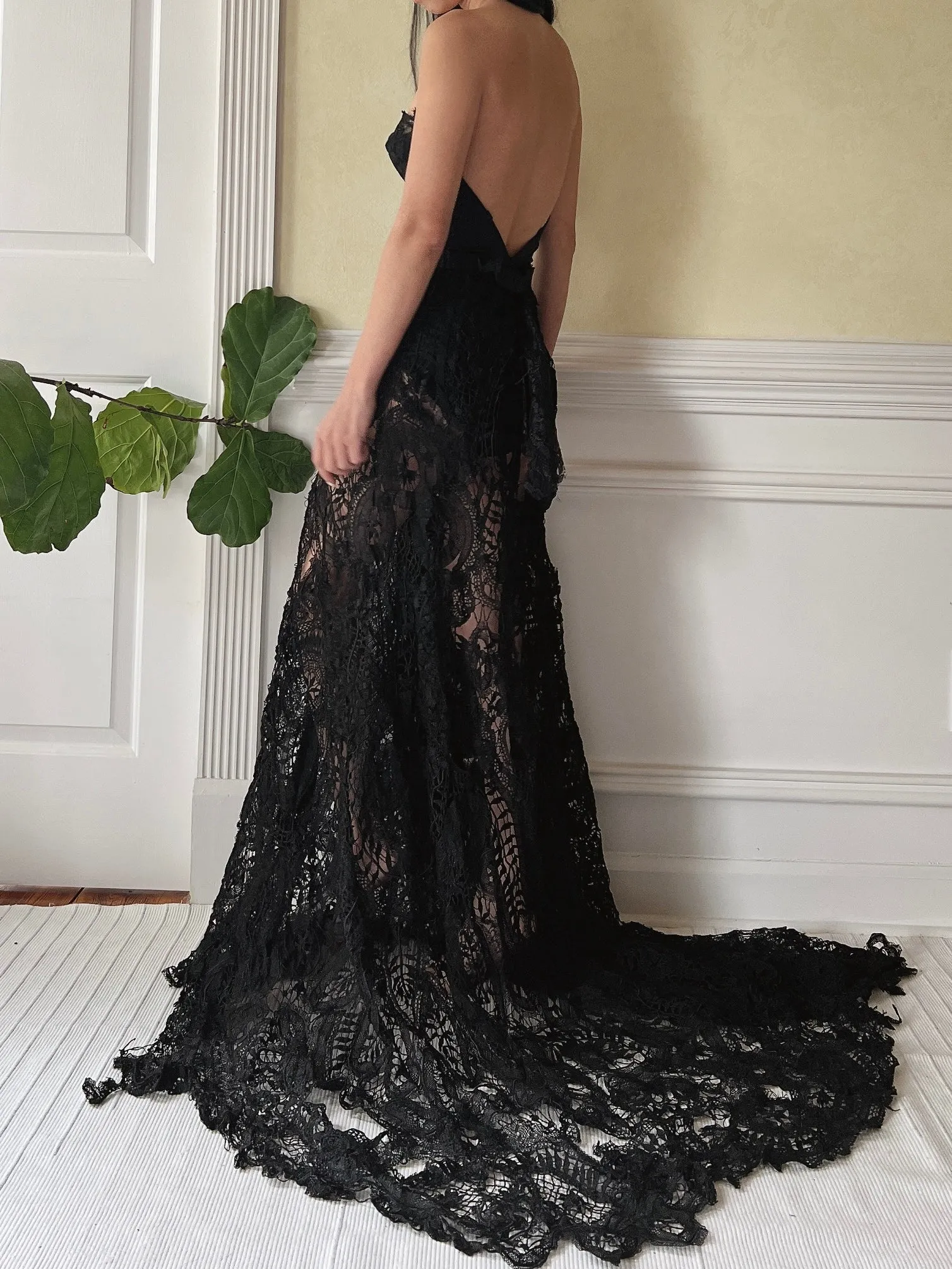 Antique Crochet Lace Skirt - M
