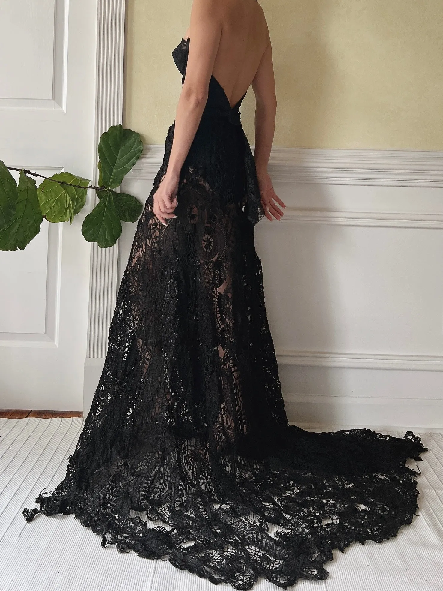 Antique Crochet Lace Skirt - M