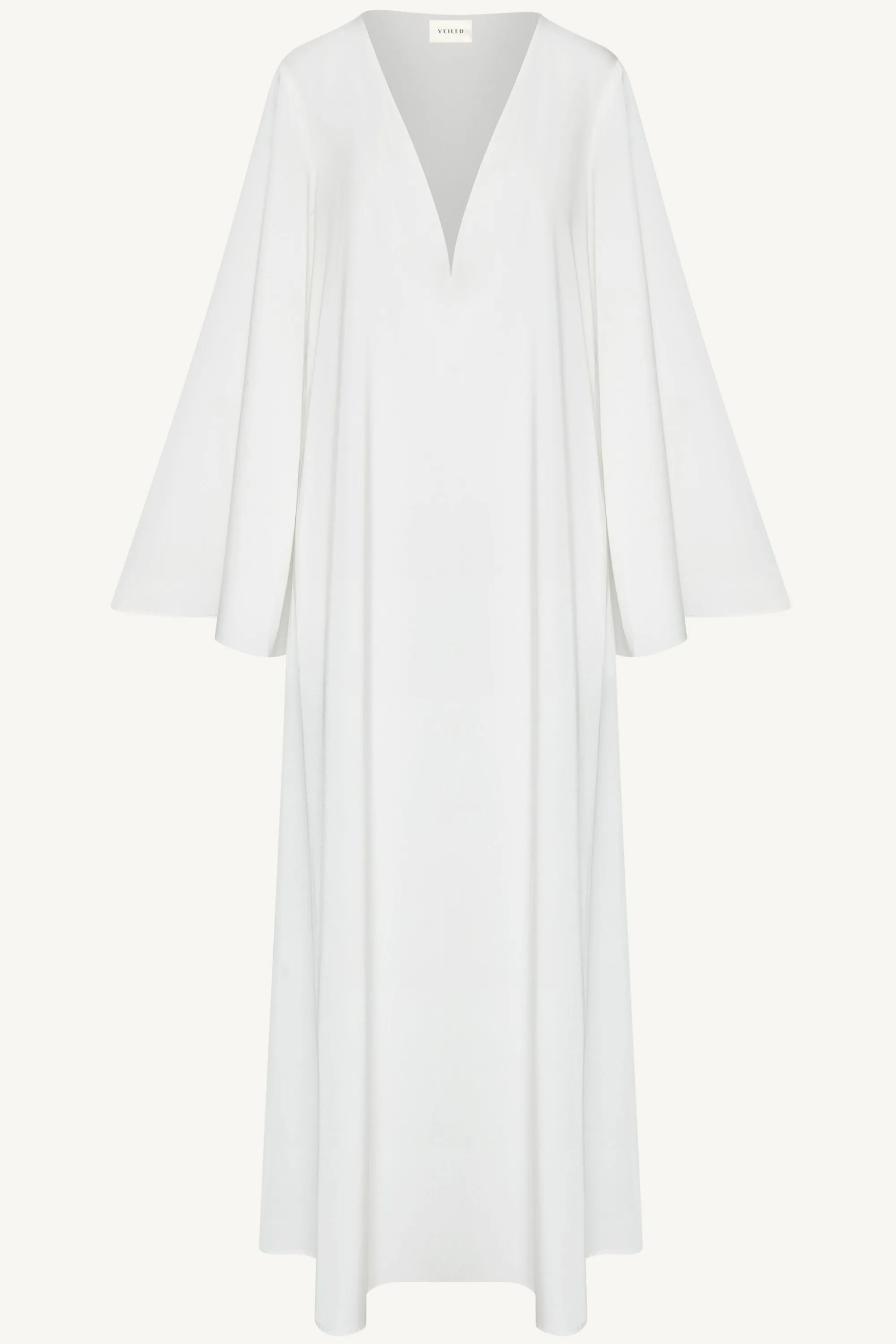 Arwa Flare Sleeve Open Abaya - White