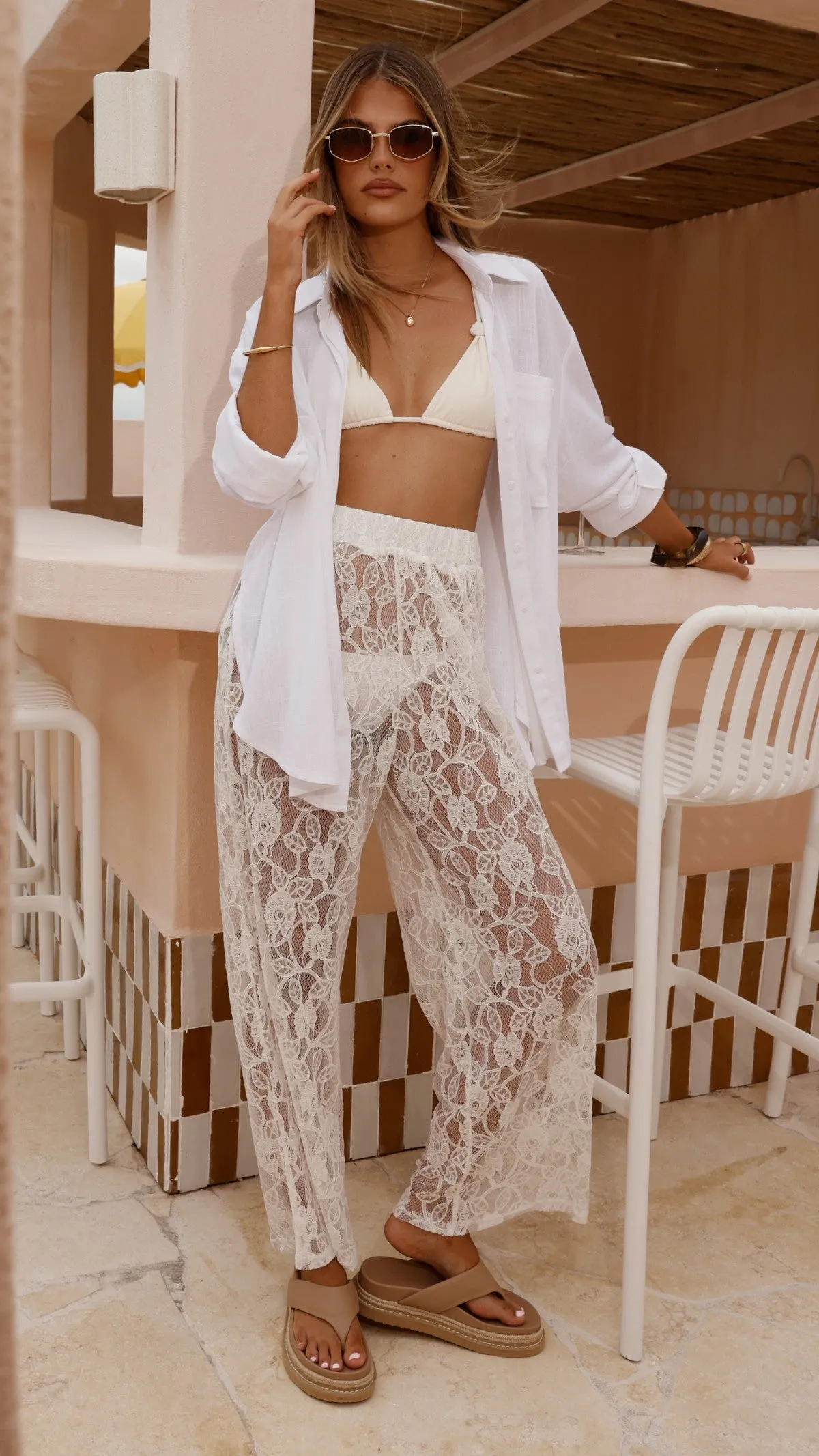 Baxter Pant - White Lace