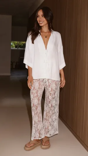 Baxter Pant - White Lace