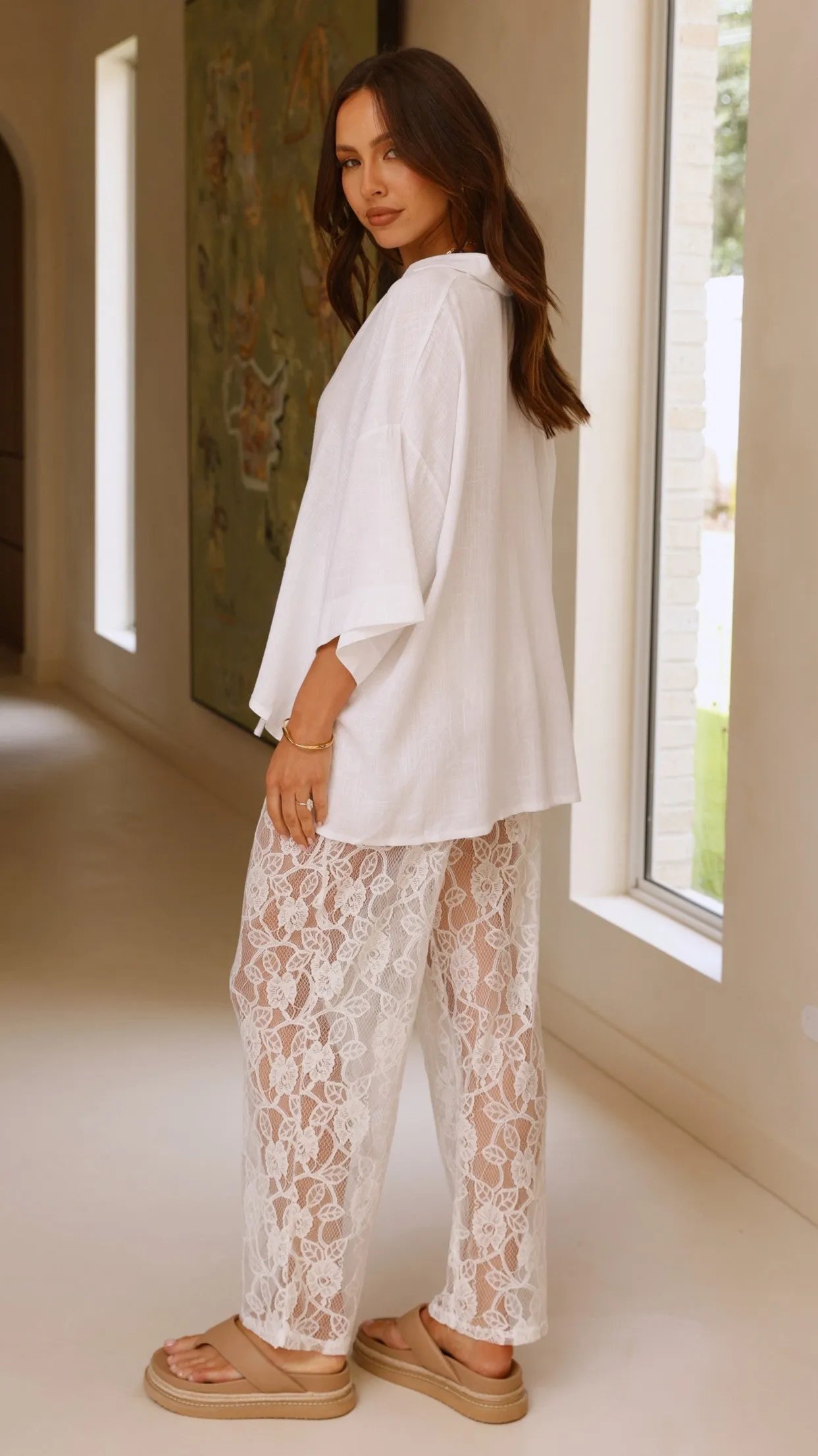 Baxter Pant - White Lace