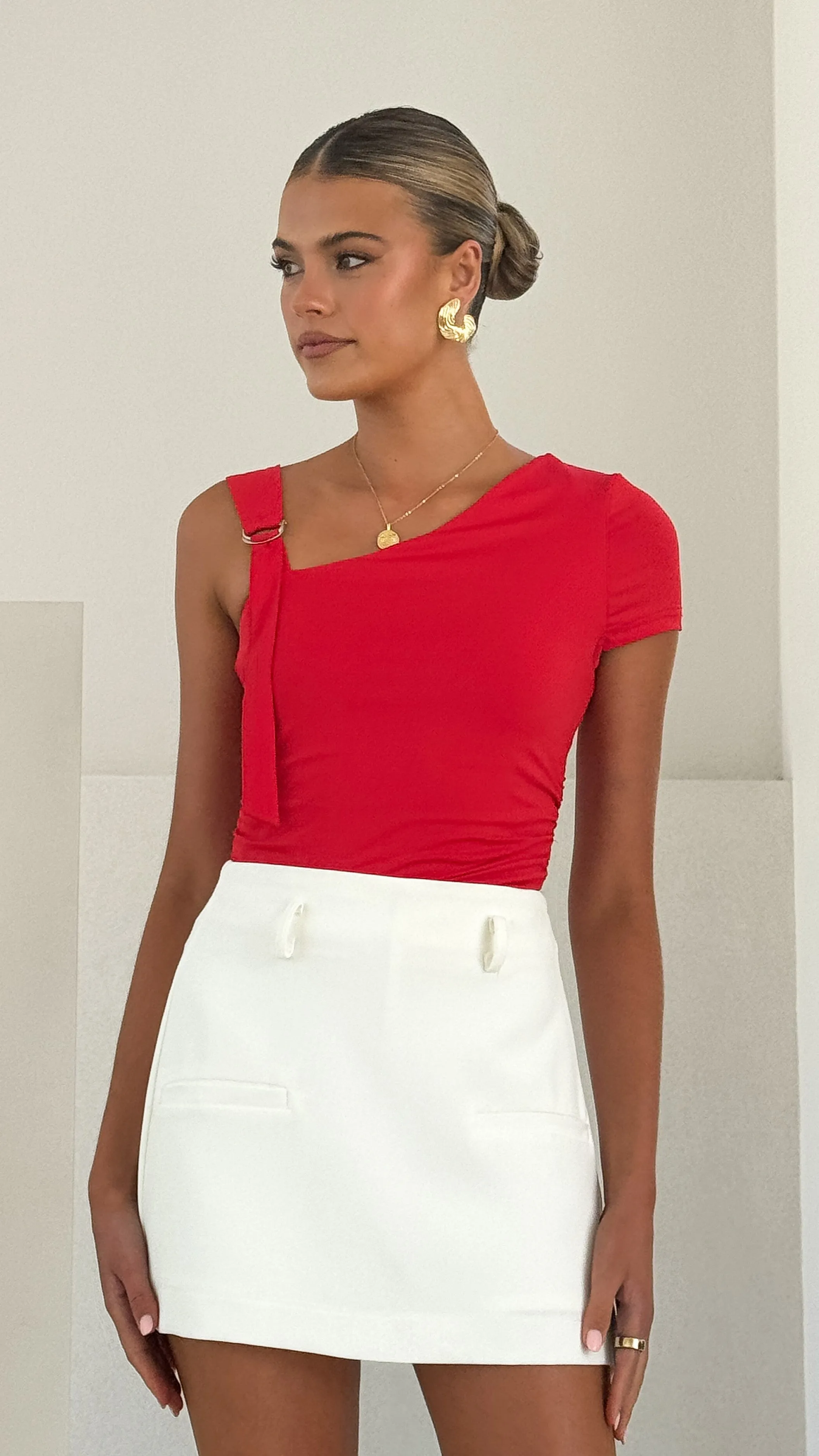 Bella Strap Tee - Red
