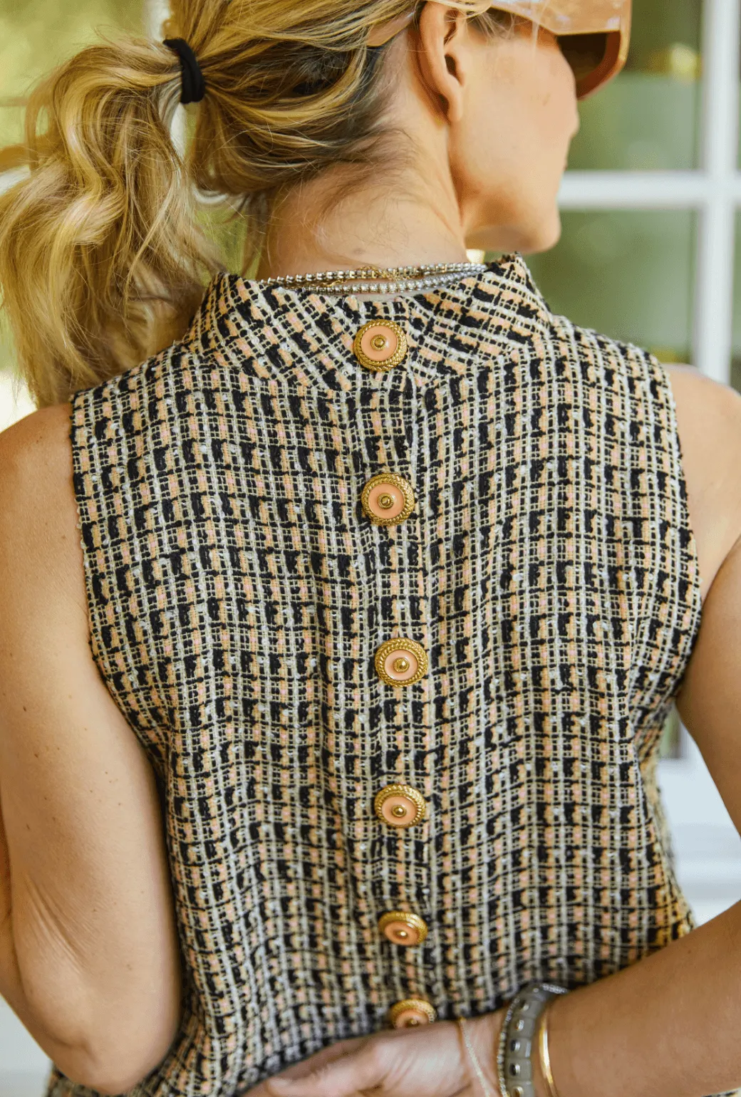 BF Sleeveless Mod Dress - Blush Tweed