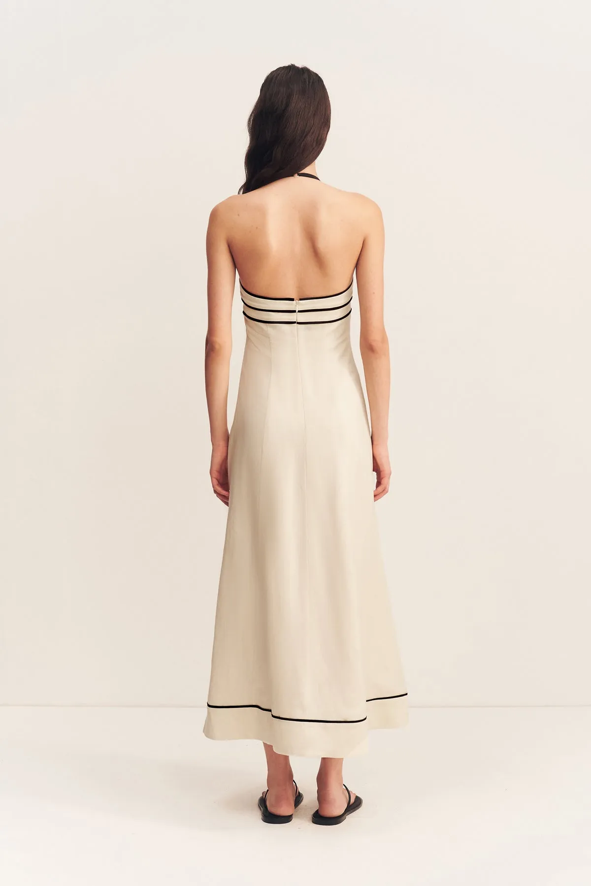BILLIE CONTRAST PANELLED MIDI DRESS