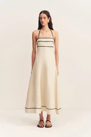 BILLIE CONTRAST PANELLED MIDI DRESS