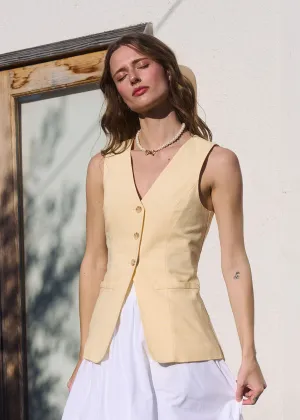 Birdie Longline Vest - Light Yellow