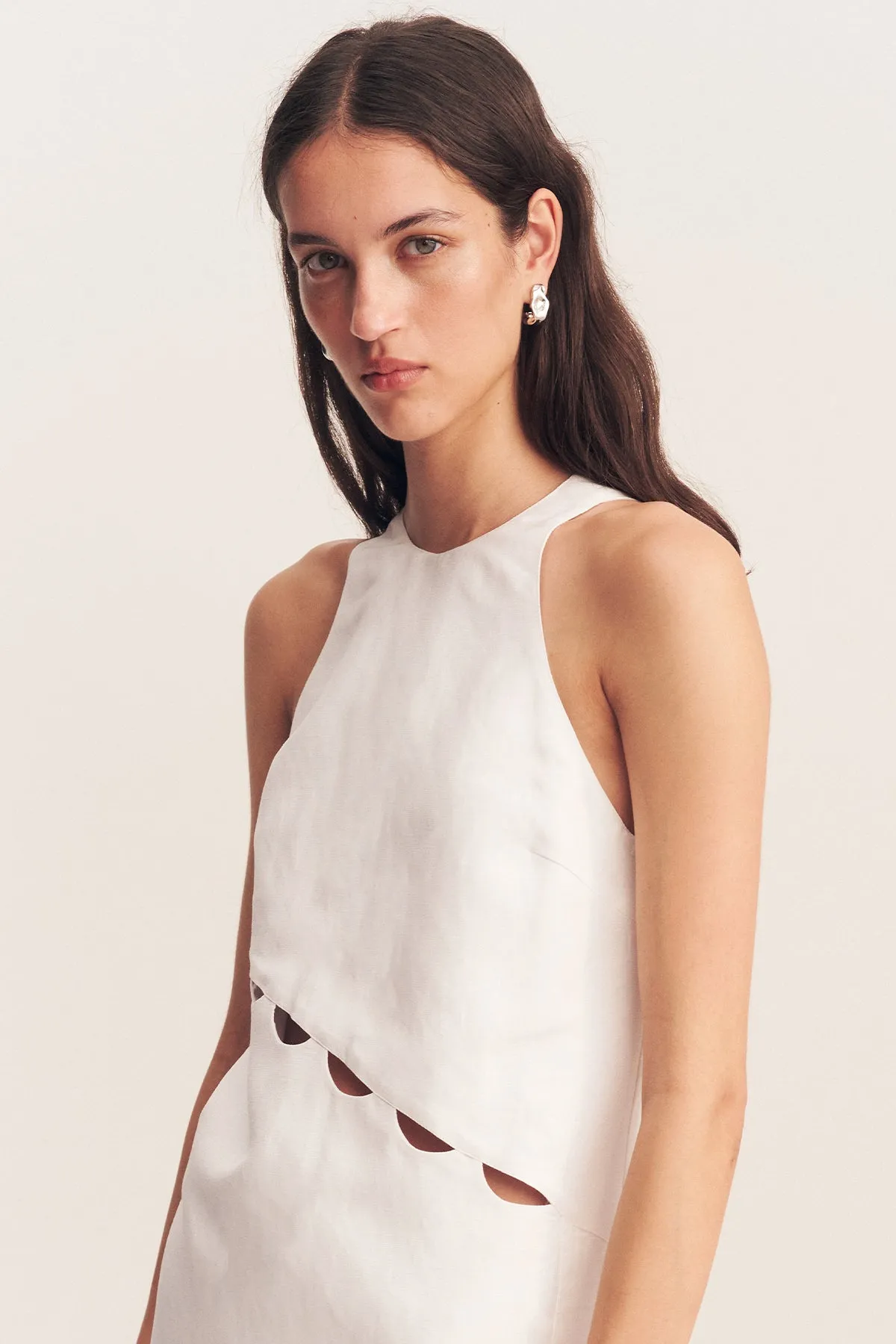 BIRDIE SCALLOP MINI DRESS - IVORY