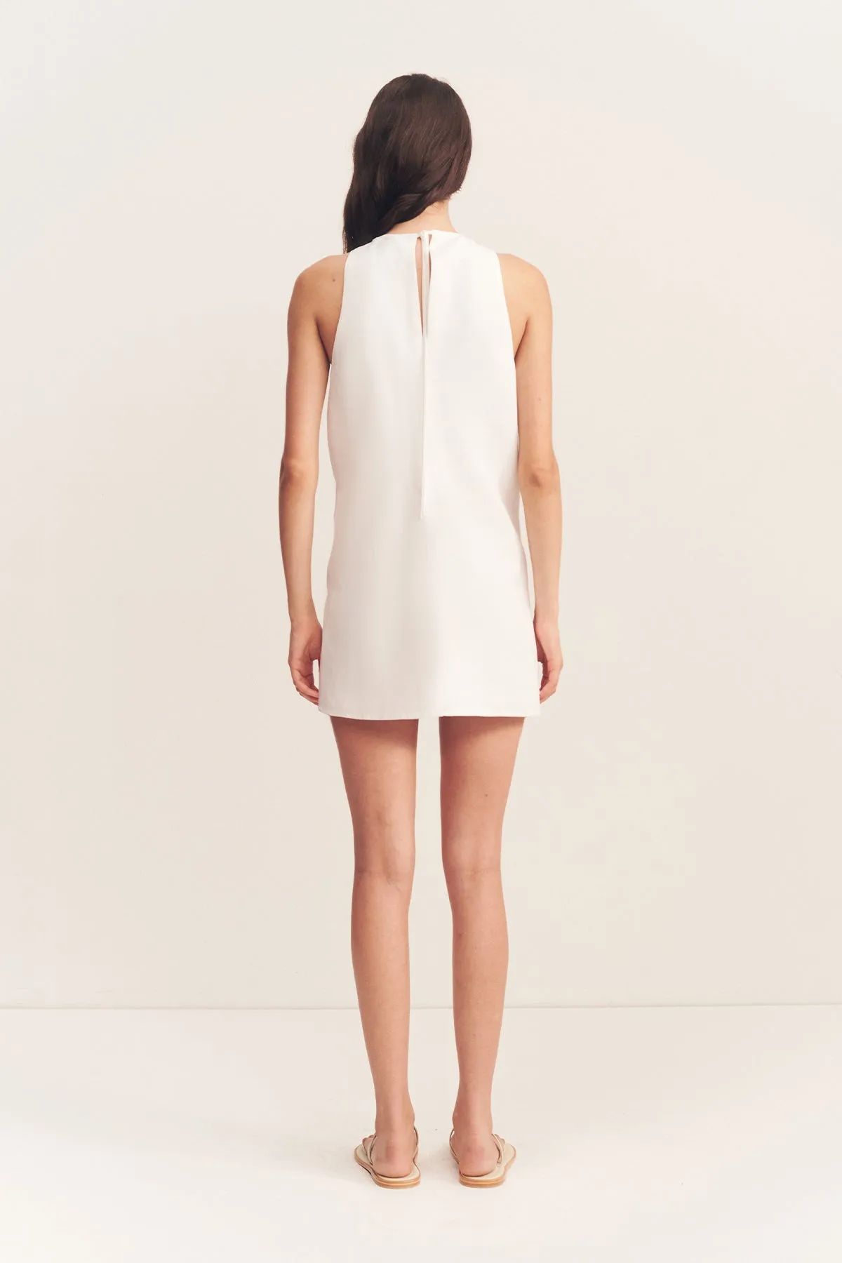 BIRDIE SCALLOP MINI DRESS - IVORY