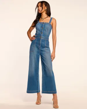 Brinkley Cropped Sleeveless Denim Jumpsuit