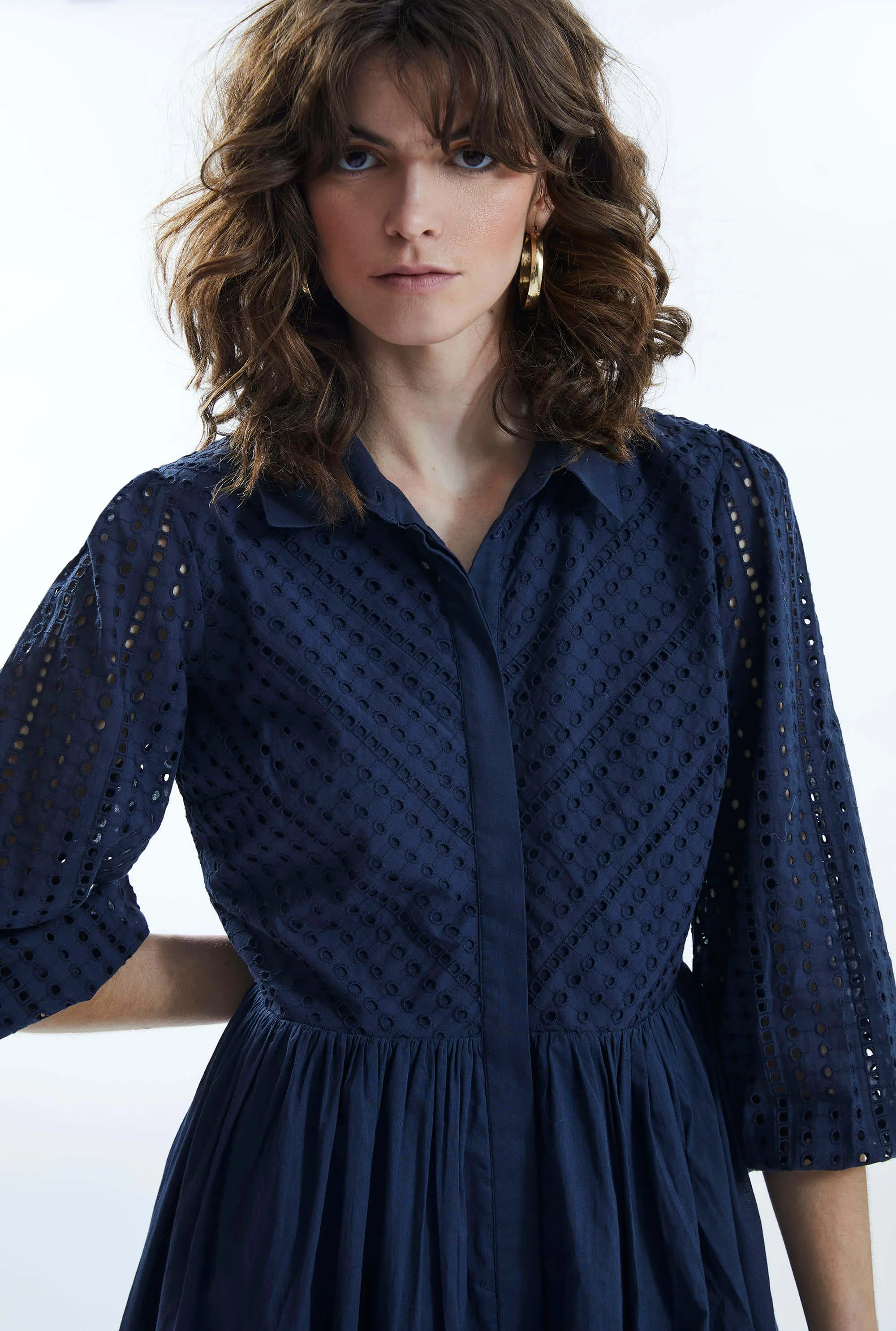 Broderie Anglaise Midi Dress